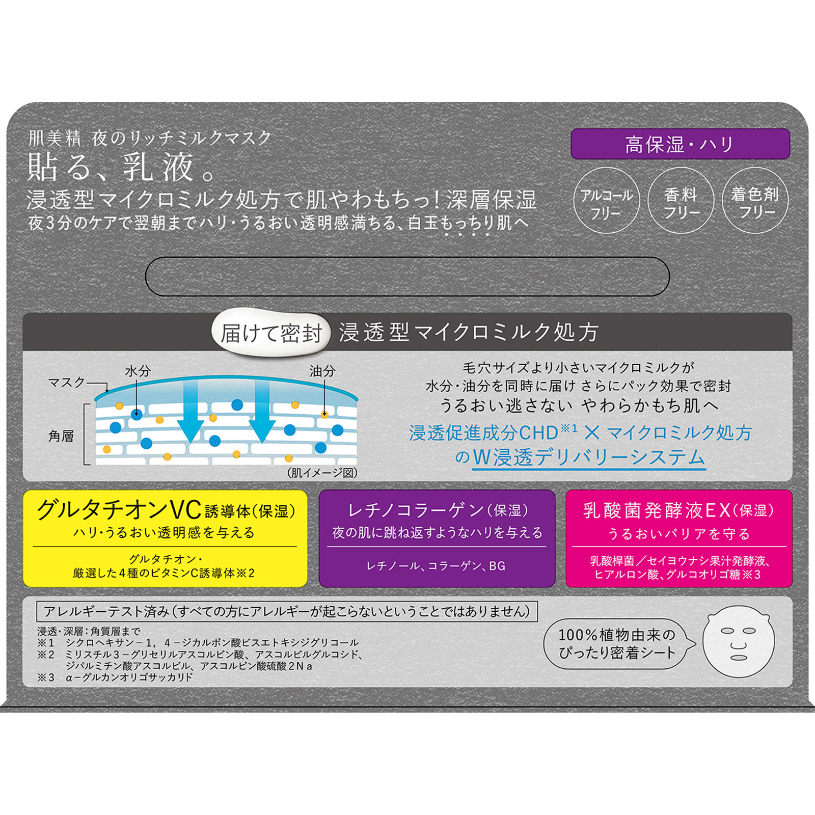 肌美精 夜のリッチミルクマスク 30枚 | マツキヨココカラオンライン