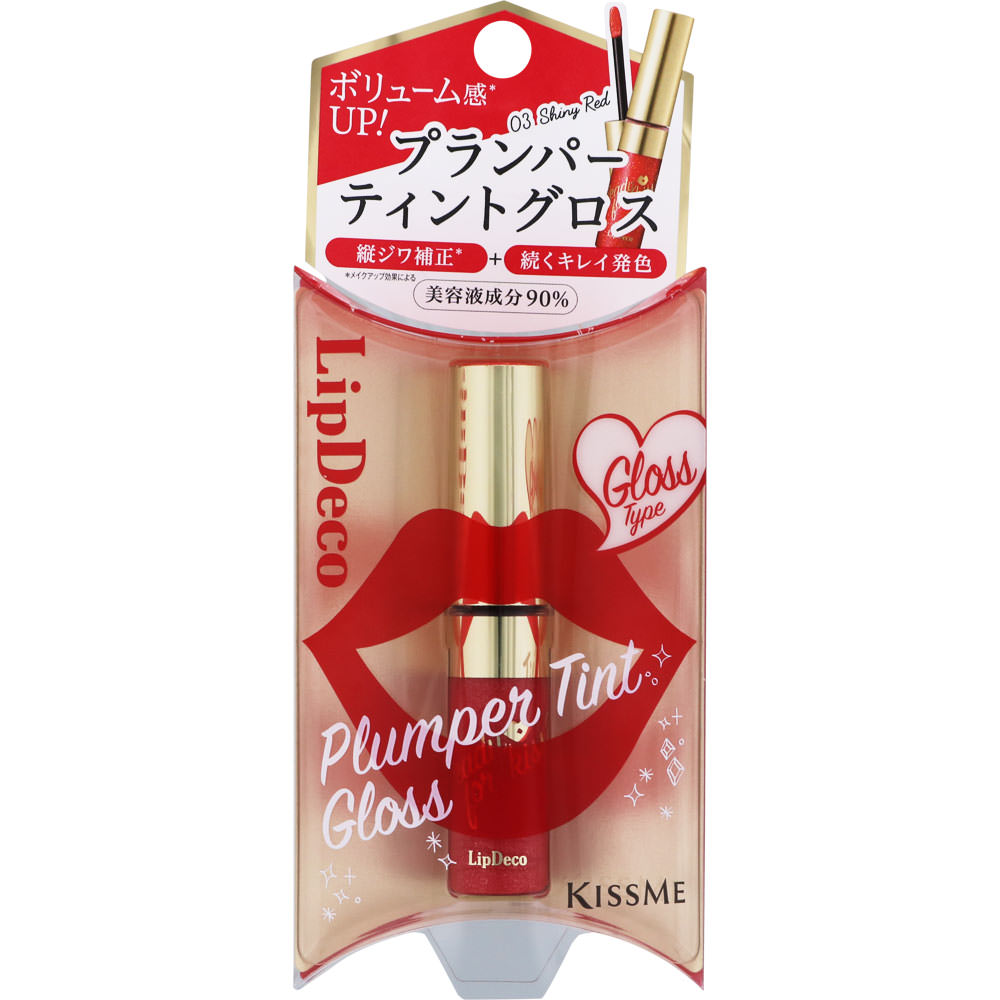 リップデコ プランパーティントグロス ０３ シャイニーレッド ５．３ｇ 伊勢半