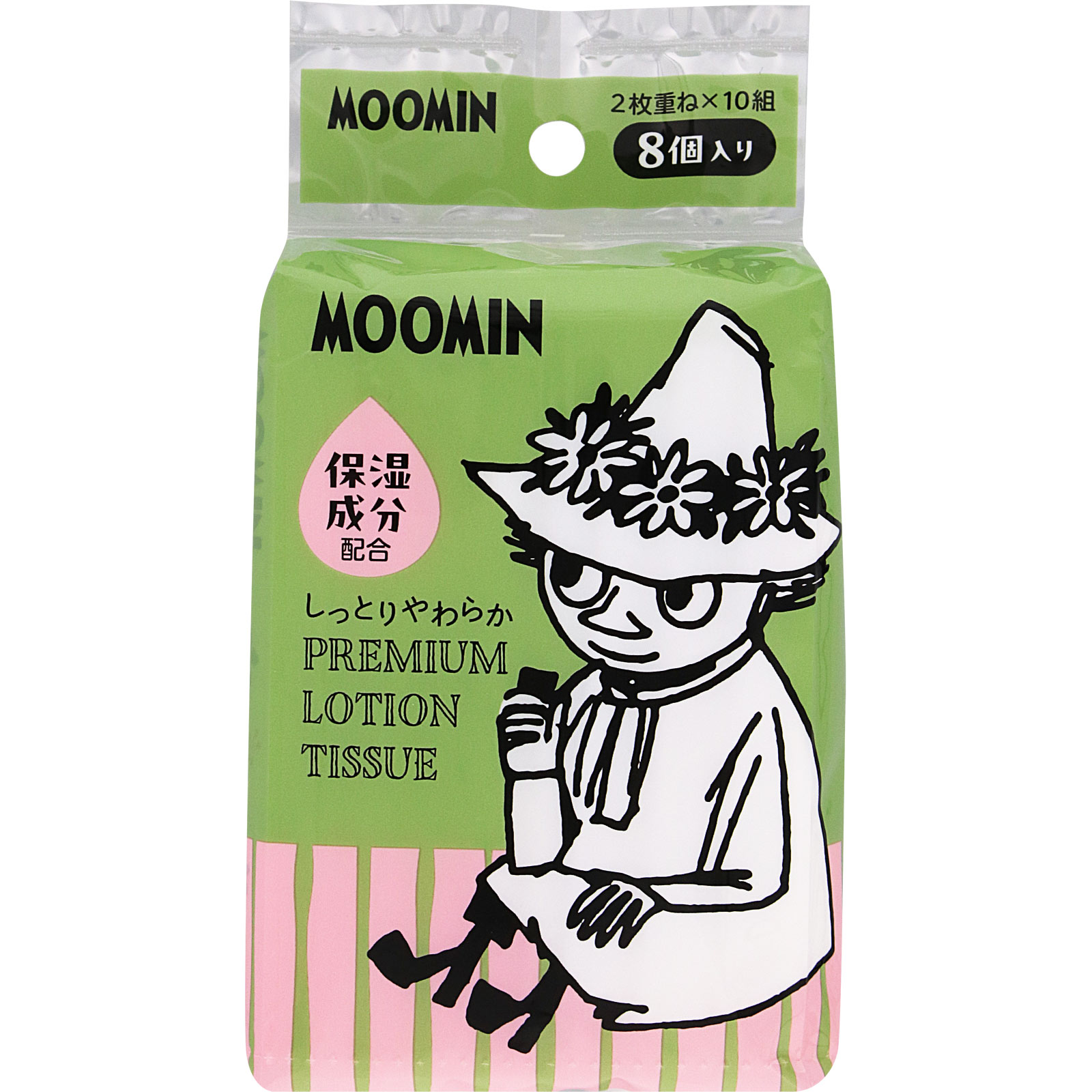 MOOMINプレミアムローションポケットティシュ 10組×8P 河野製紙