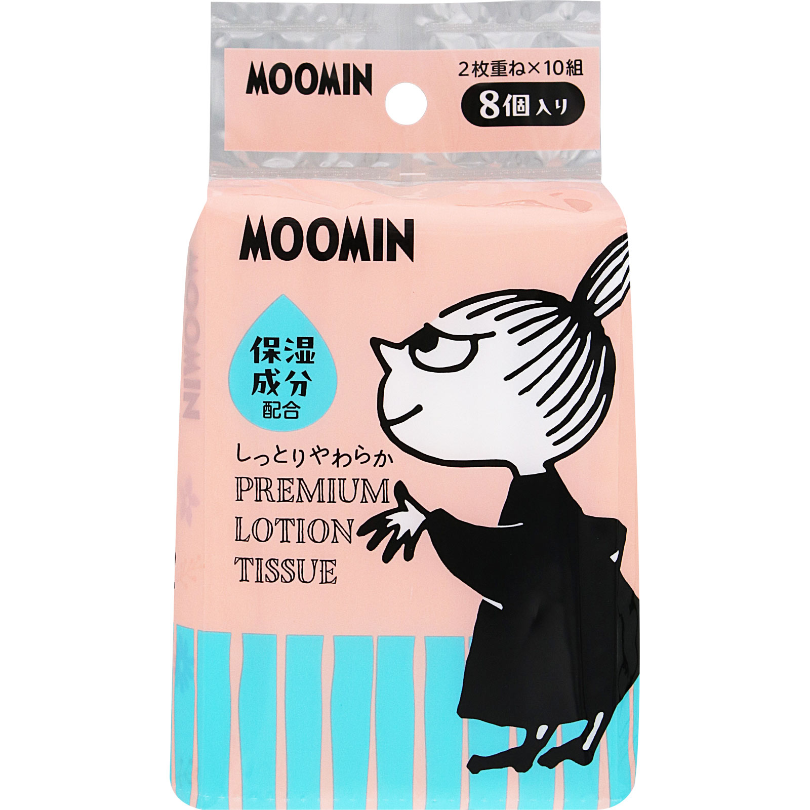 MOOMINプレミアムローションポケットティシュ 10組×8P 河野製紙