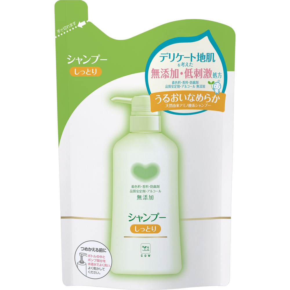 カウブランド 無添加シャンプーしっとり 詰替 ３８０ｍＬ 牛乳石鹸共進社