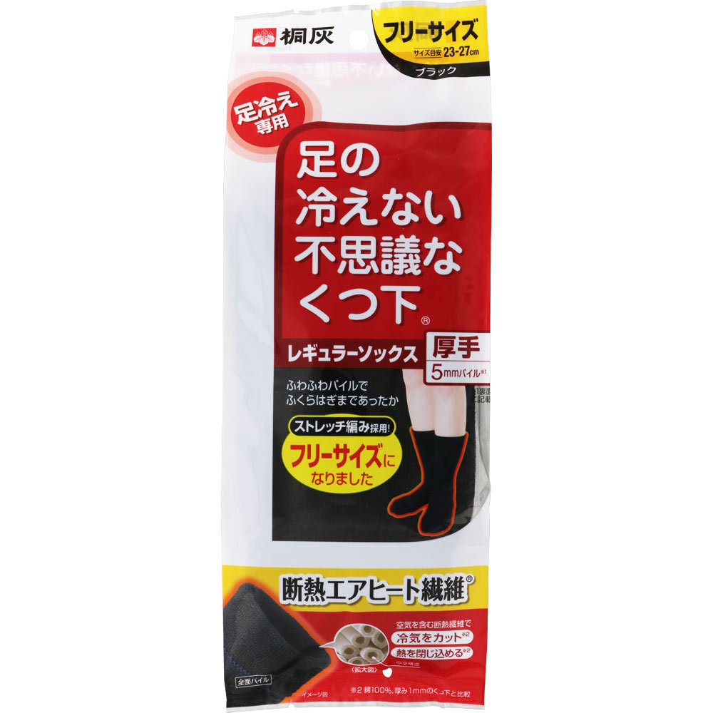 足の冷えない不思議なくつ下 レギュラーソックス厚手 １足 桐灰化学