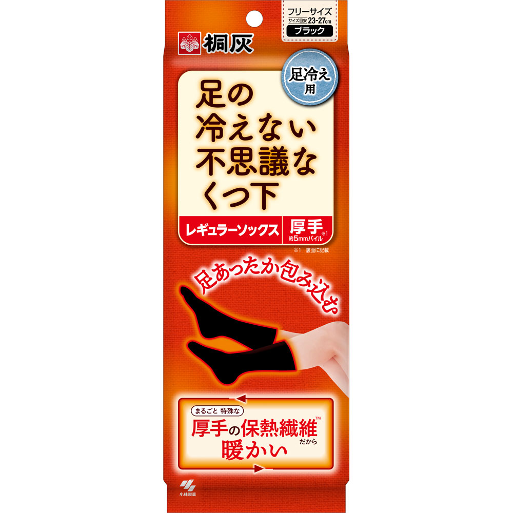 足の冷えない不思議なくつ下 レギュラーソックス厚手 １足 桐灰化学