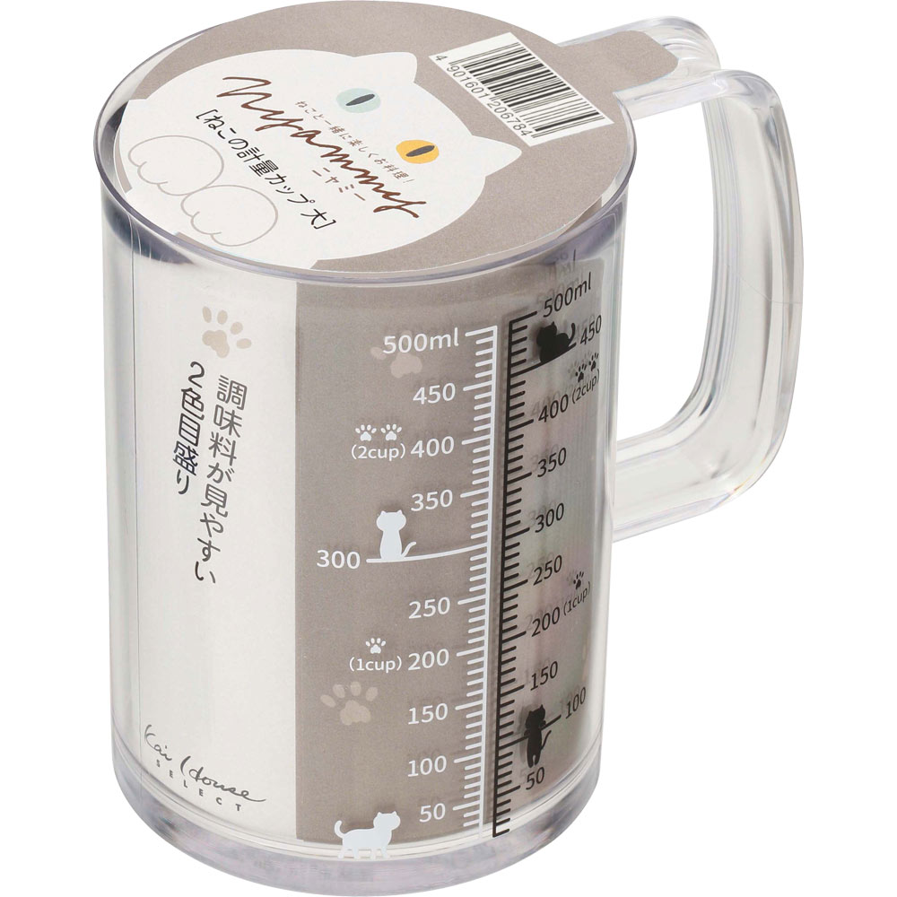 Ｎｙａｍｍｙ ねこの計量カップ（５００ｍｌ） ＿ 貝印