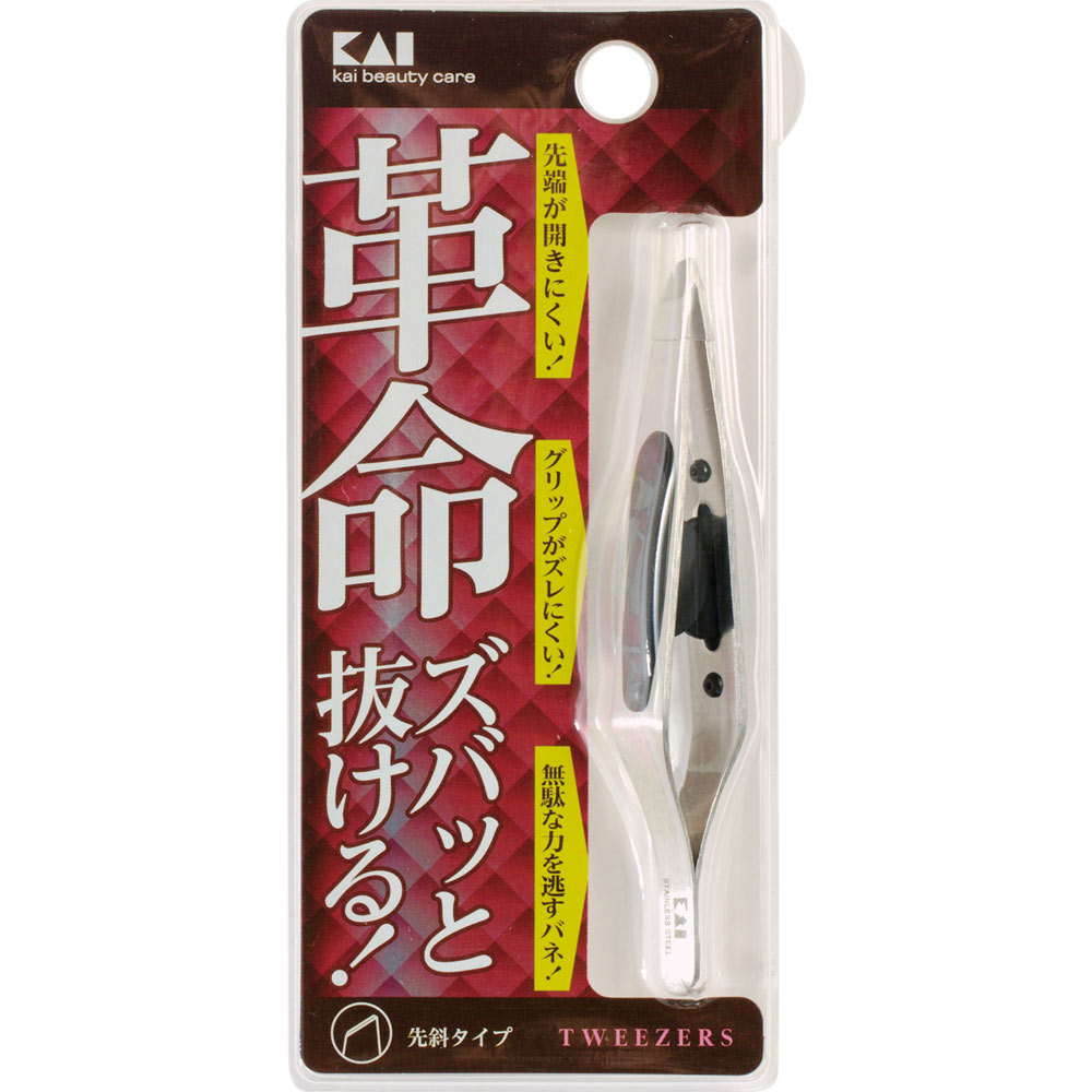 キャッチャー毛抜き（先斜） ＿ 貝印