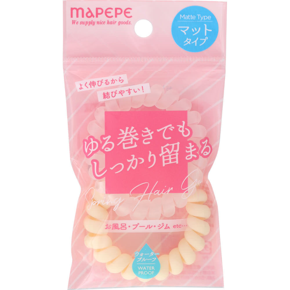 マペペ スプリングヘアゴム２Ｐ マットホワイト ＿ シャンテイ