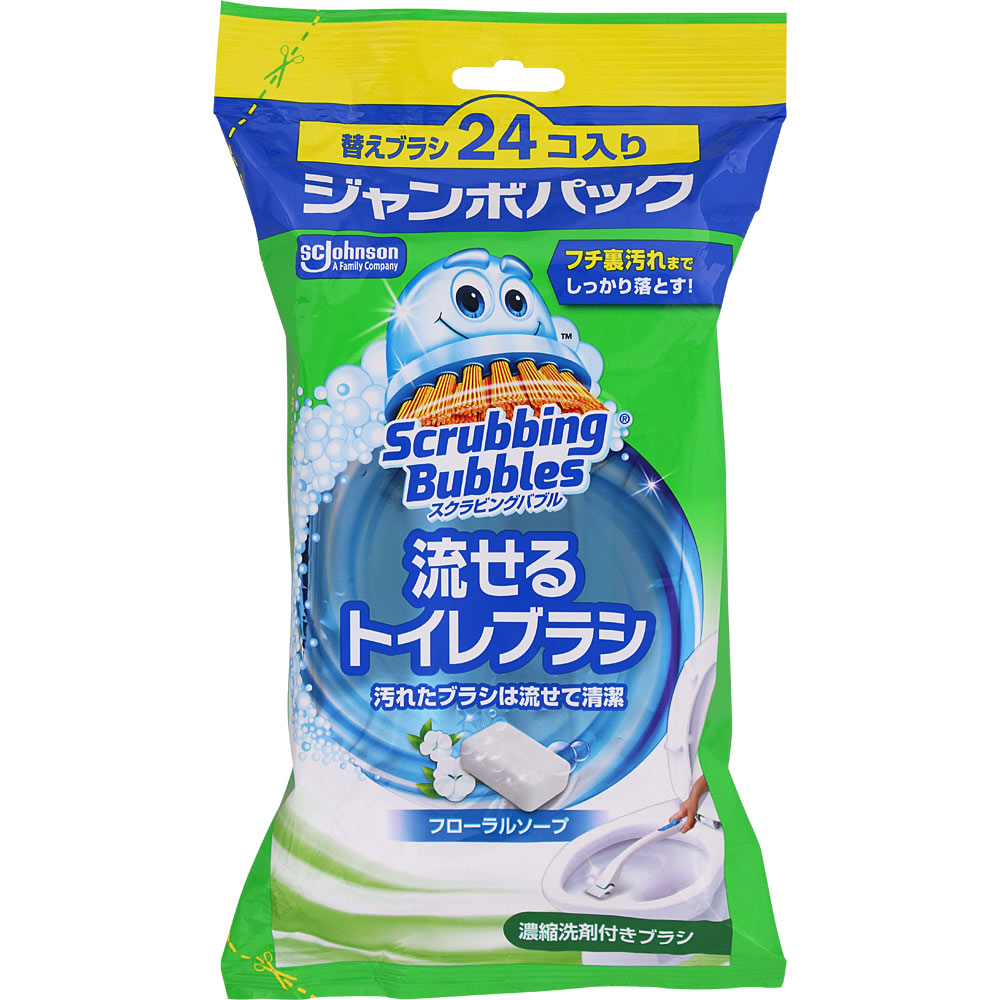 スクラビングバブル　流せるトイレブラシ　フローラルソープ　替えジャンボパック ２４個 ジョンソン