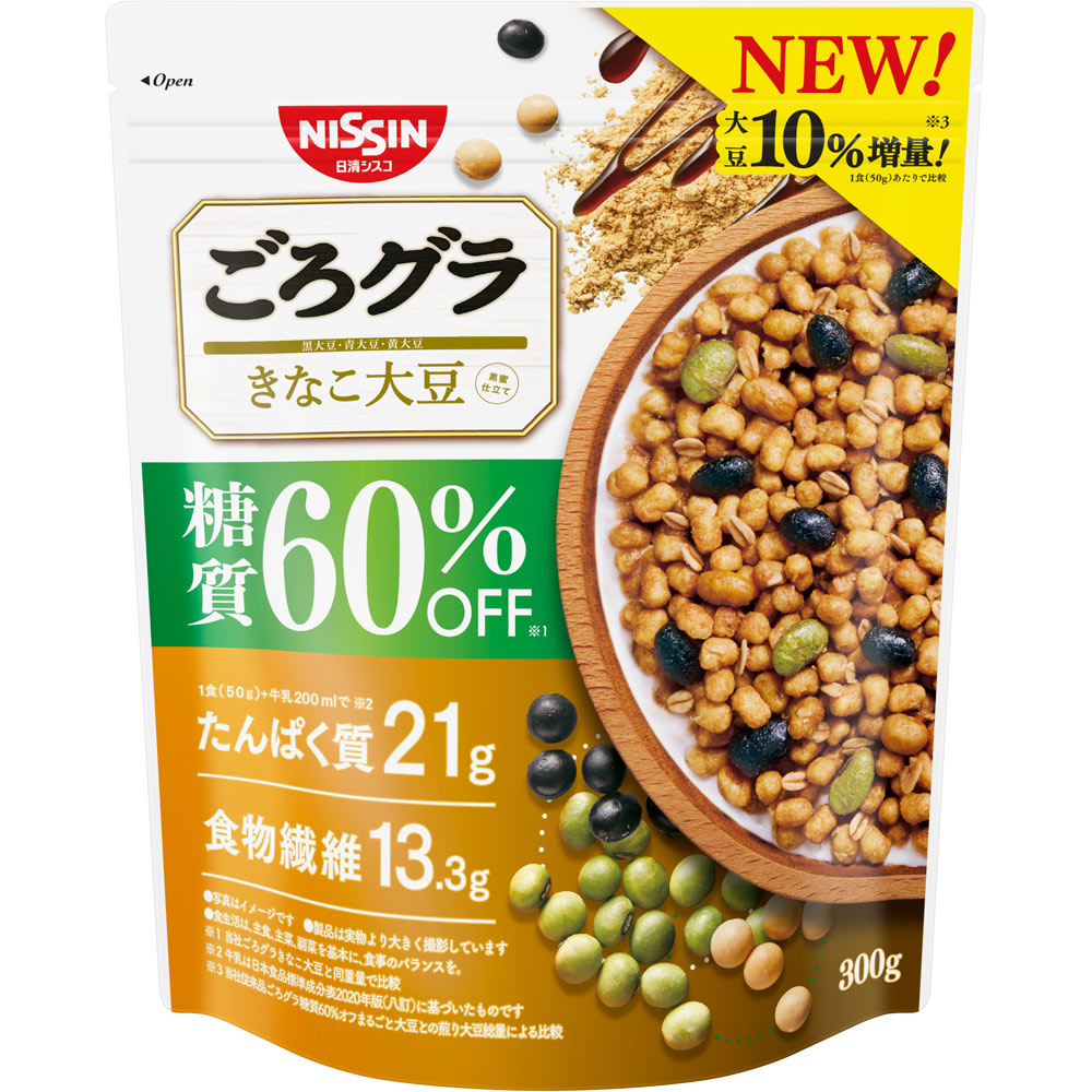 ごろグラ　糖質60％オフきなこ大豆 ３００ｇ 日清シスコ