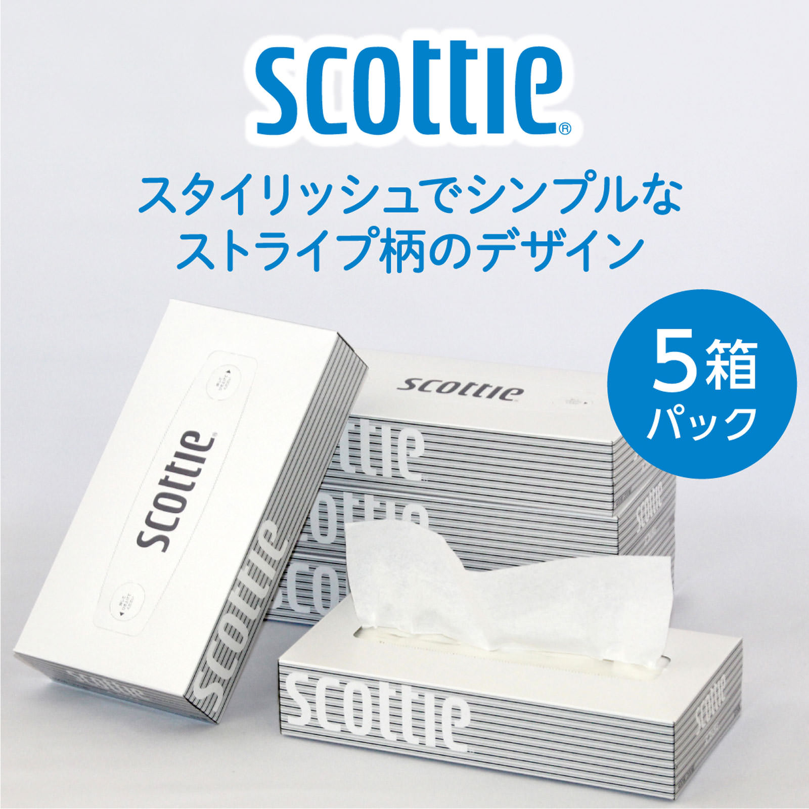 スコッティ ティシュー　５箱パック ２００組 日本製紙クレシア