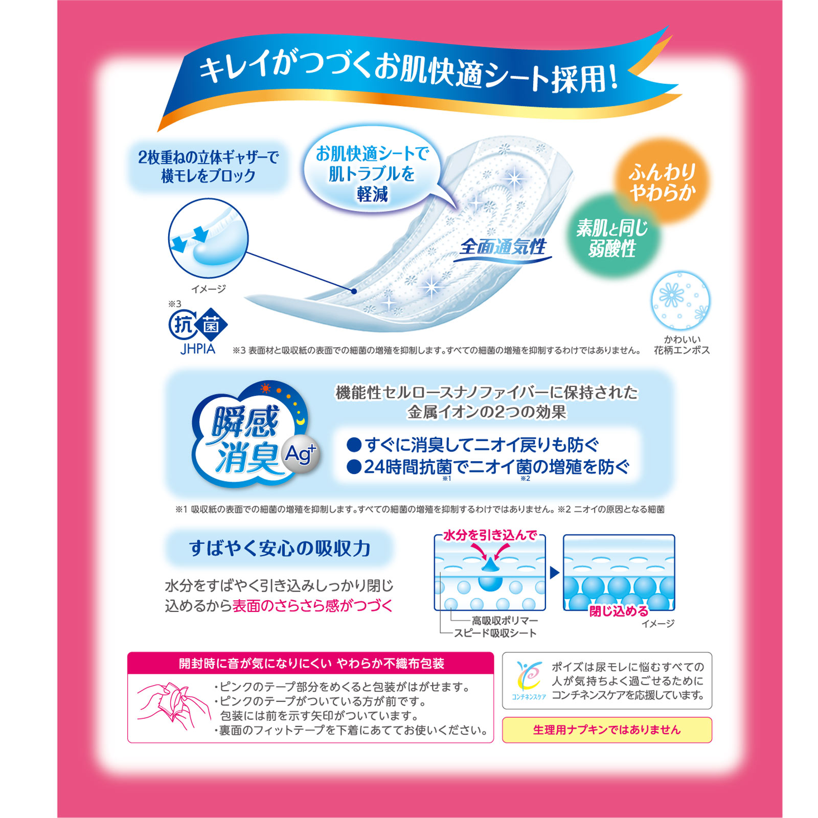 ポイズ 肌ケアパッド レギュラー 20枚 日本製紙クレシア