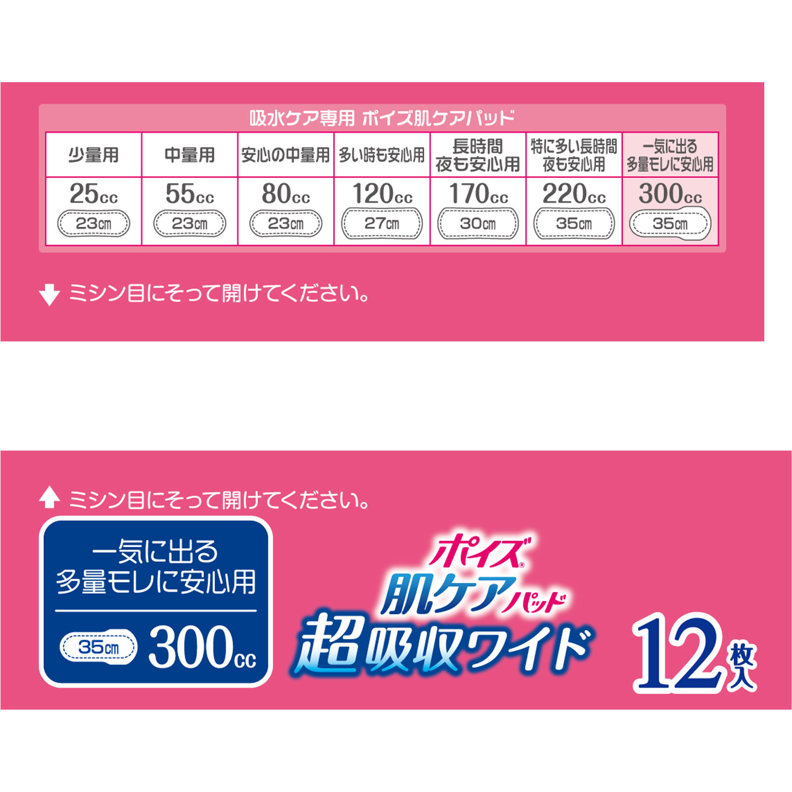 ポイズ 肌ケアパッド 超吸収ワイド 女性用 12枚 日本製紙クレシア