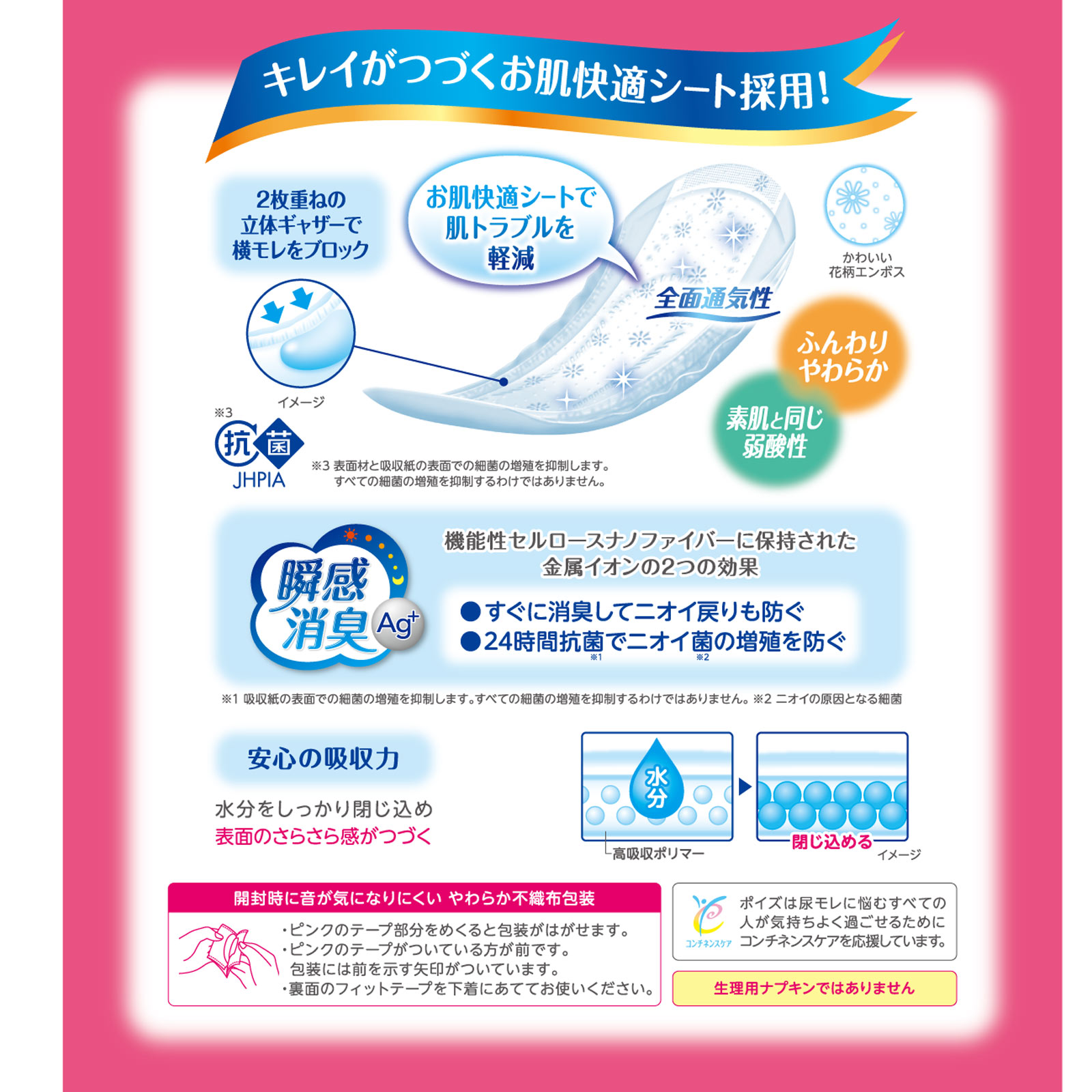 ポイズ 肌ケアパッド 軽快ライト ２８枚 日本製紙クレシア