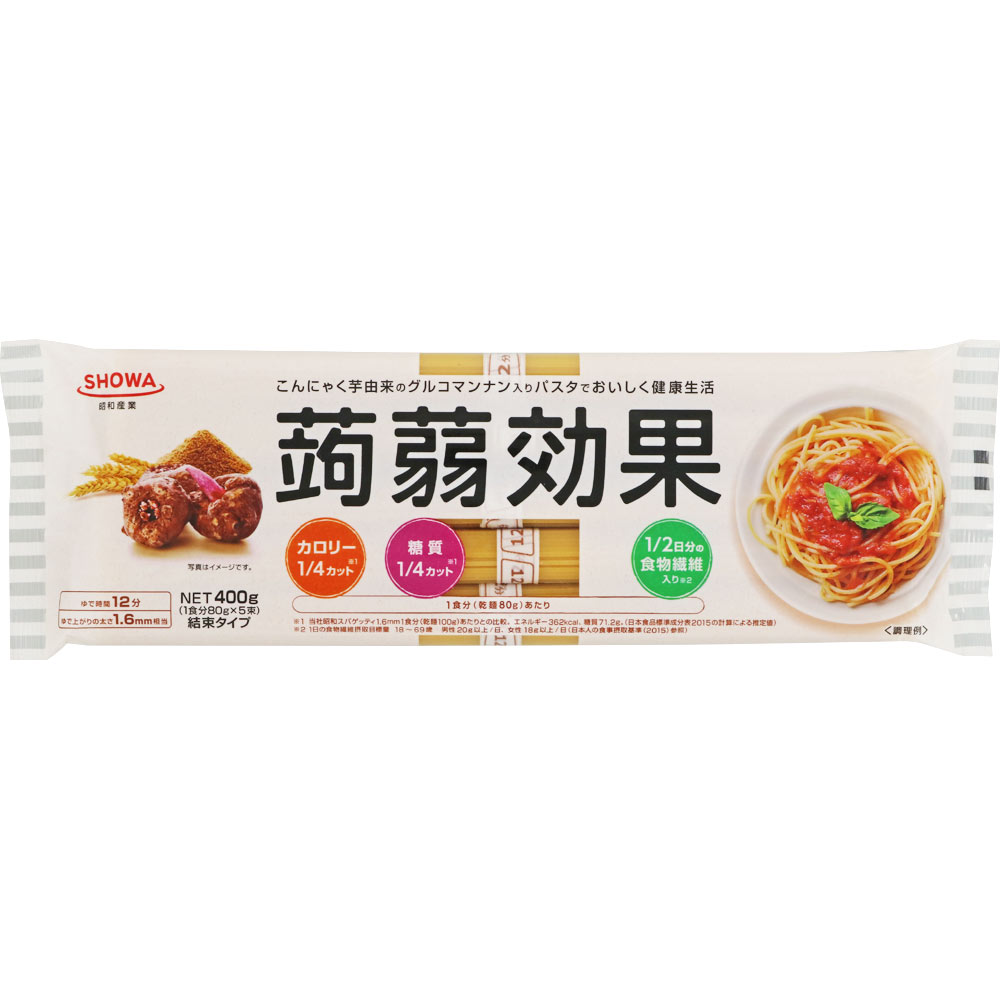 蒟蒻効果（グルコマンナン入りパスタ） ４００ｇ 昭和産業