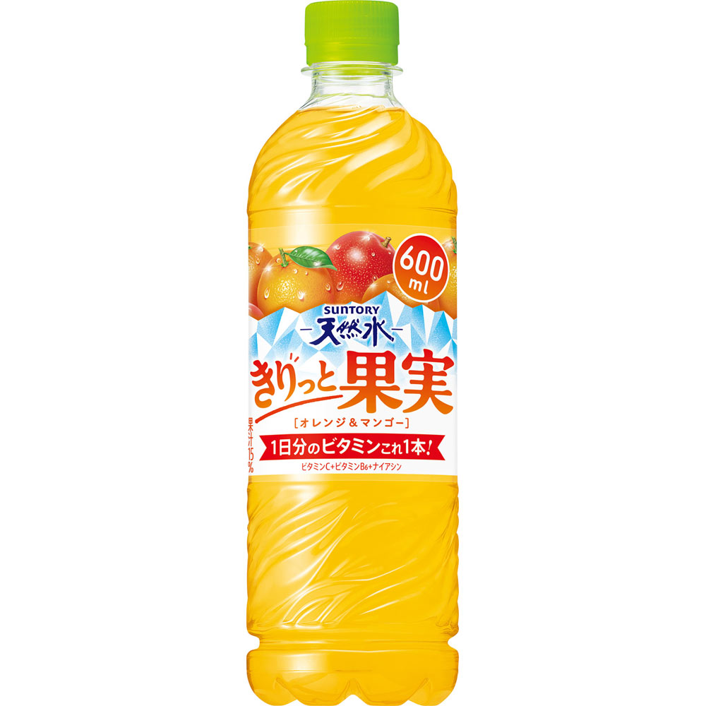 サントリー天然水　きりっと果実オレンジ＆マンゴー　ケース ６００ｍｌ×２４ サントリー