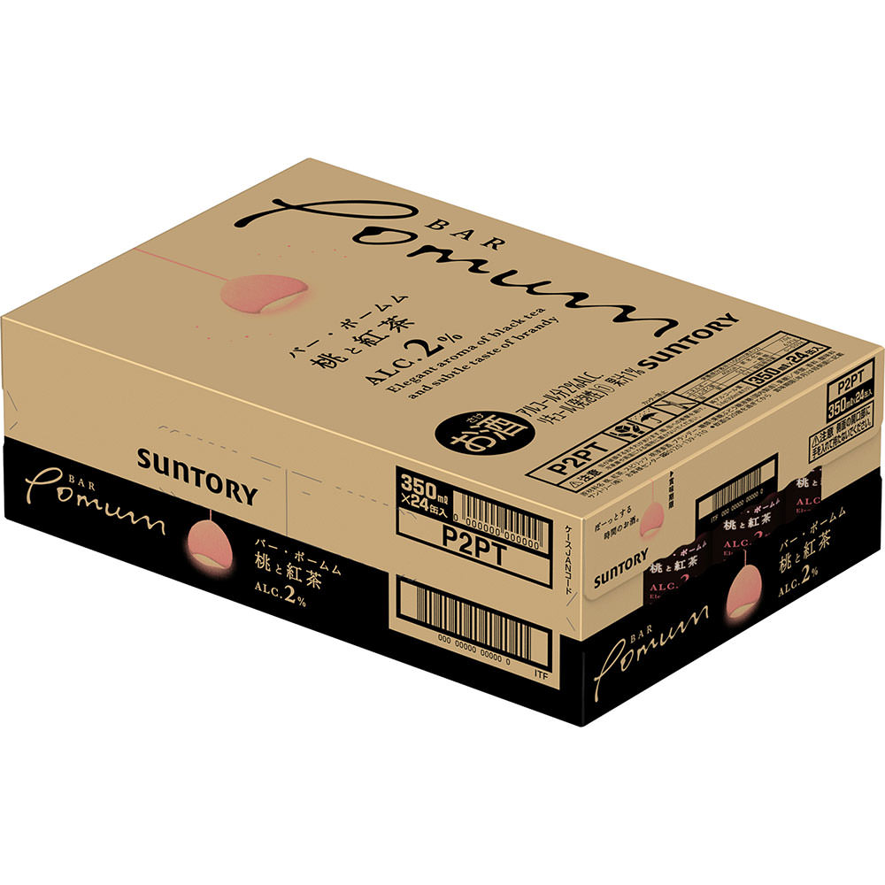 ＢＡＲ Ｐｏｍｕｍ 【桃と紅茶】 ケース ３５０ｍｌ×２４ サントリー