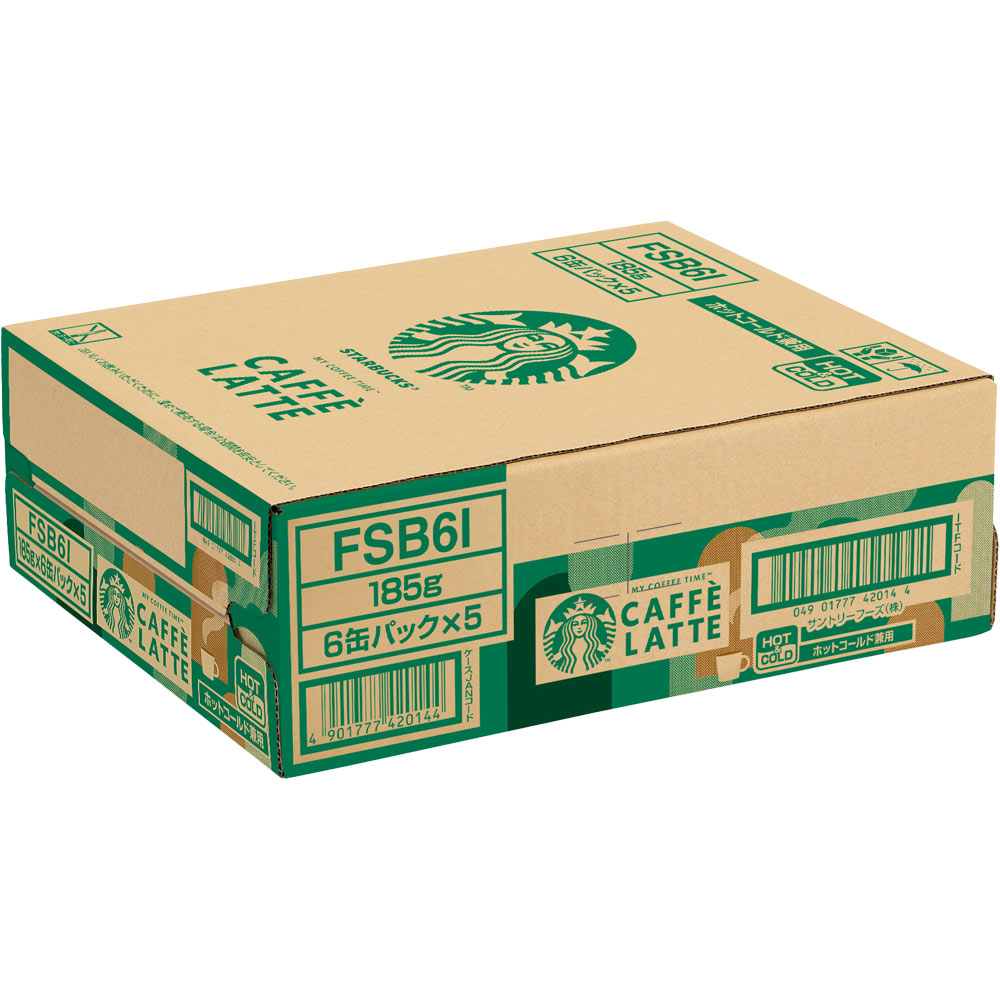 サントリー　スターバックス　カフェラテ　６缶パック １８５ｇ×６×５ サントリー