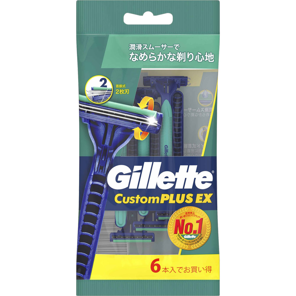 ジレット カスタム プラスEX ディスポーザブル 首振式 ６本入り Ｐ＆Ｇジャパン
