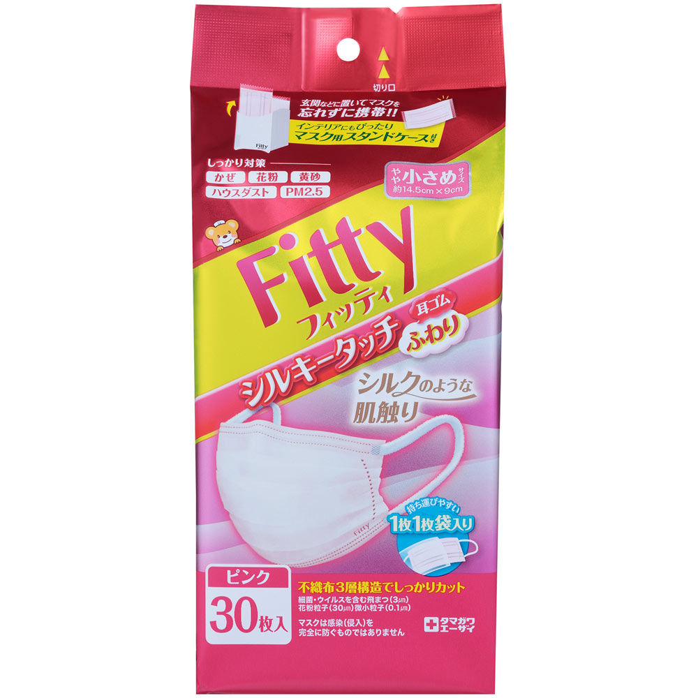 フィッティ シルキータッチ耳ゴムふわり 小さめ ピンク ３０枚 玉川衛材