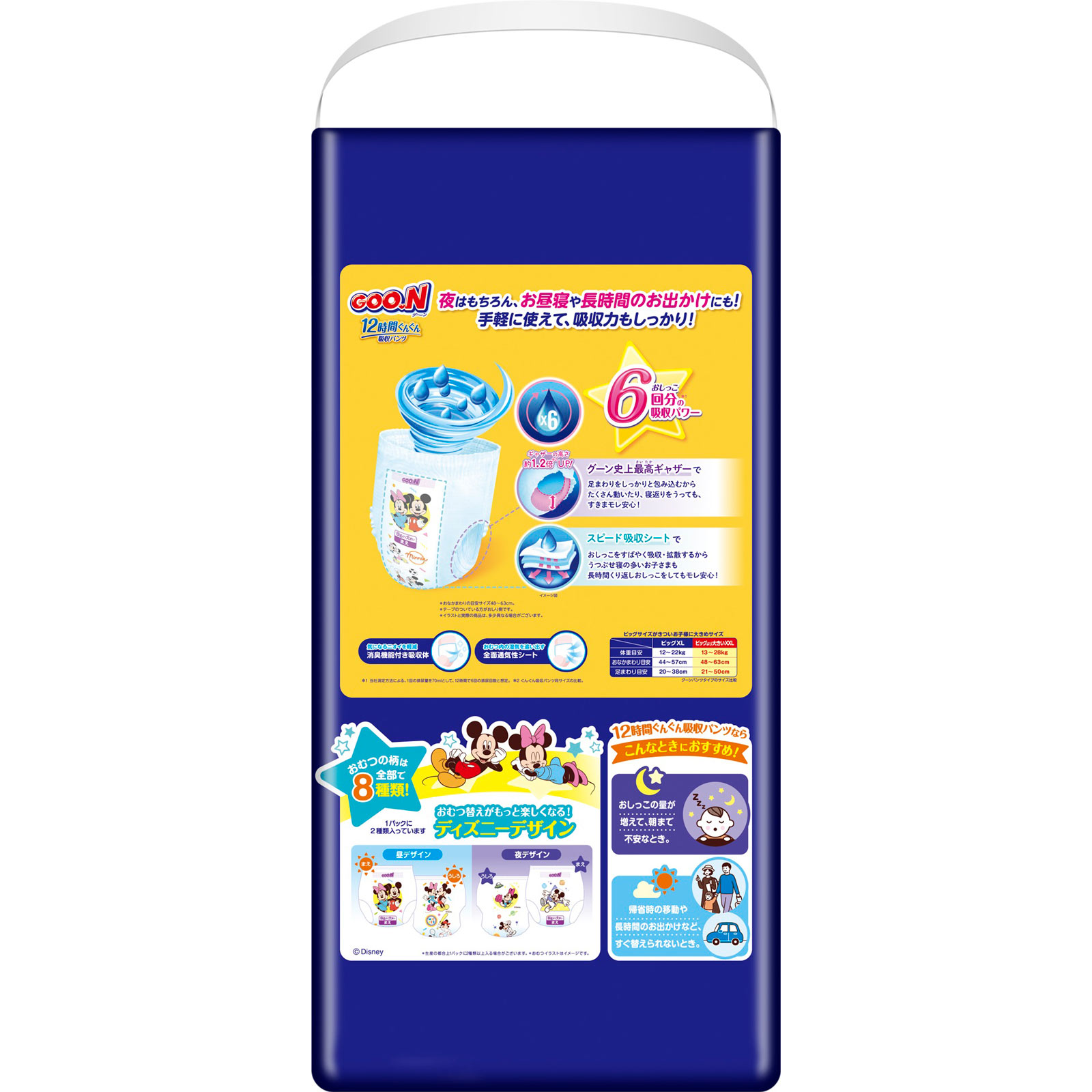 グーン　１２時間吸収パンツ　ＢＩＧ大　男女共用 ３０枚 大王製紙