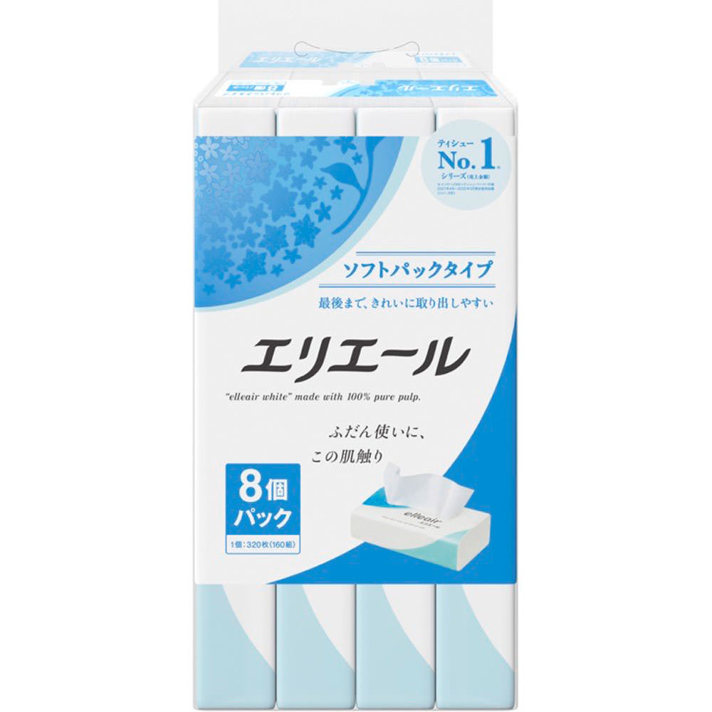 エリエールソフトパックティシュ 160W8P 大王製紙