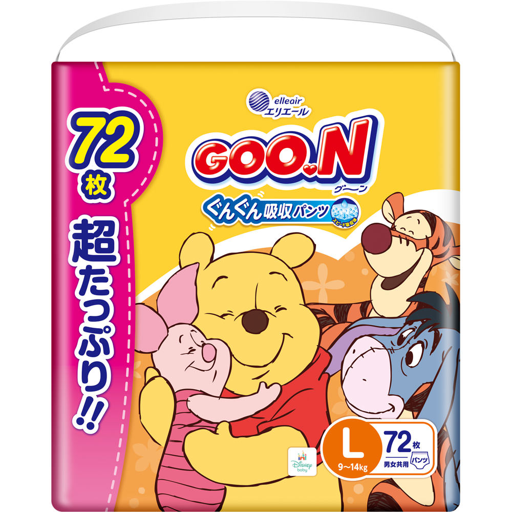 グーン　ぐんぐん吸収パンツＬサイズ超たっぷり ７２枚 大王製紙