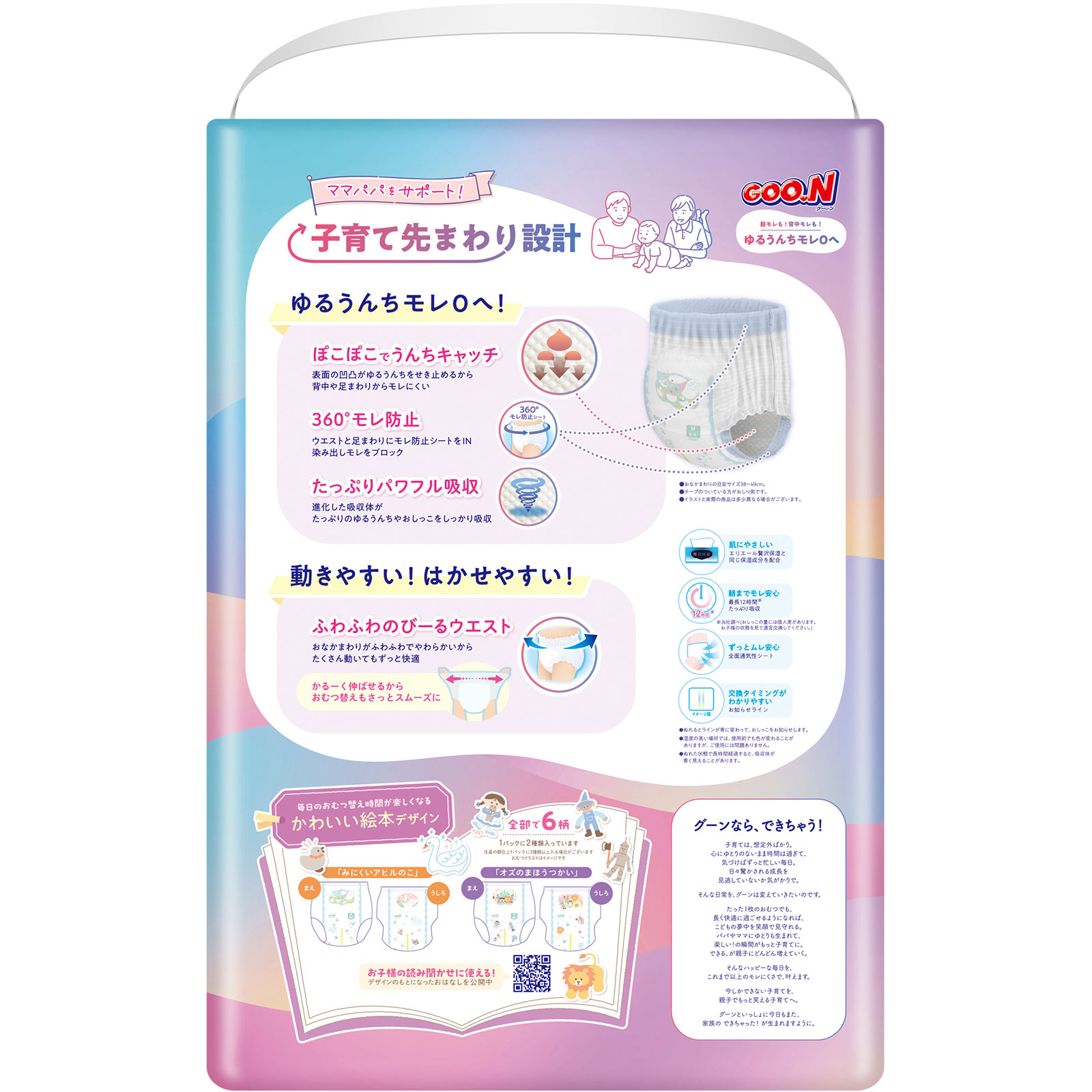 グーン ゆるうんちモレ0へ パンツMサイズ 52枚 大王製紙
