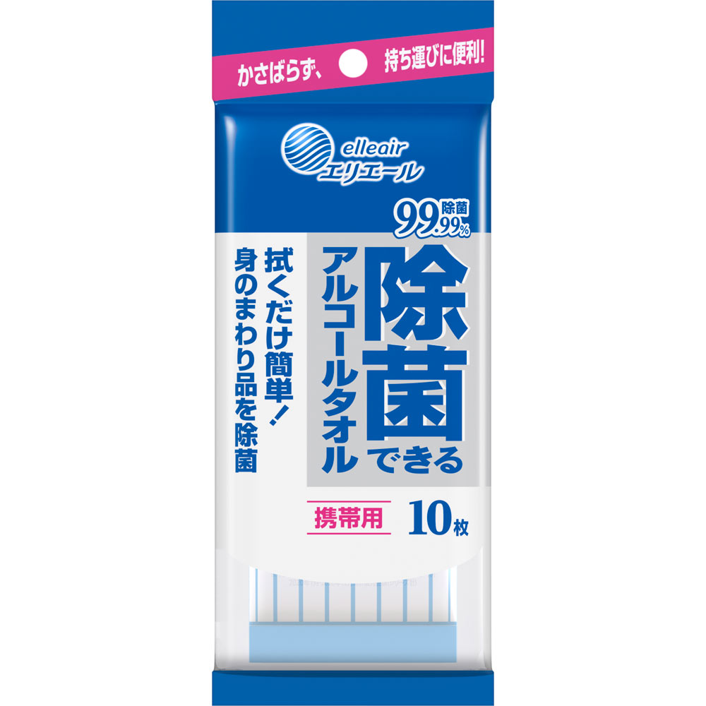 エリエール 除菌できるアルコールタオル 携帯用 １０枚 大王製紙