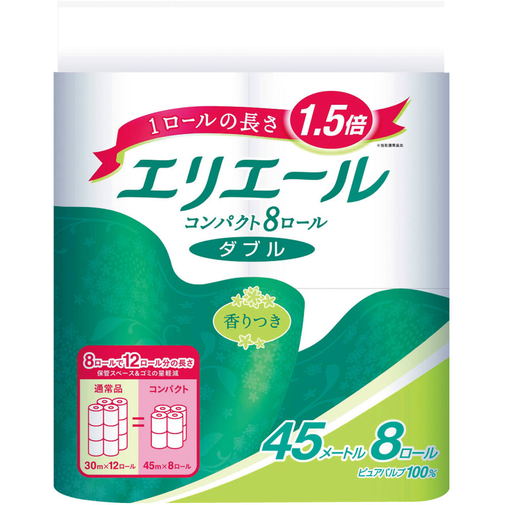 エリエール トイレットティシュー コンパクト（ダブル） ４５ｍ８Ｒ 大王製紙