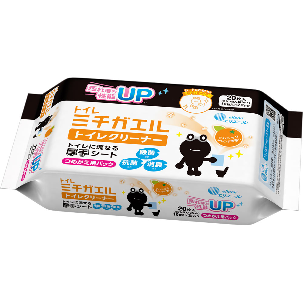 エリエールミチガエルトイレクリーナーつめかえ用 １０枚×２Ｐ 大王製紙