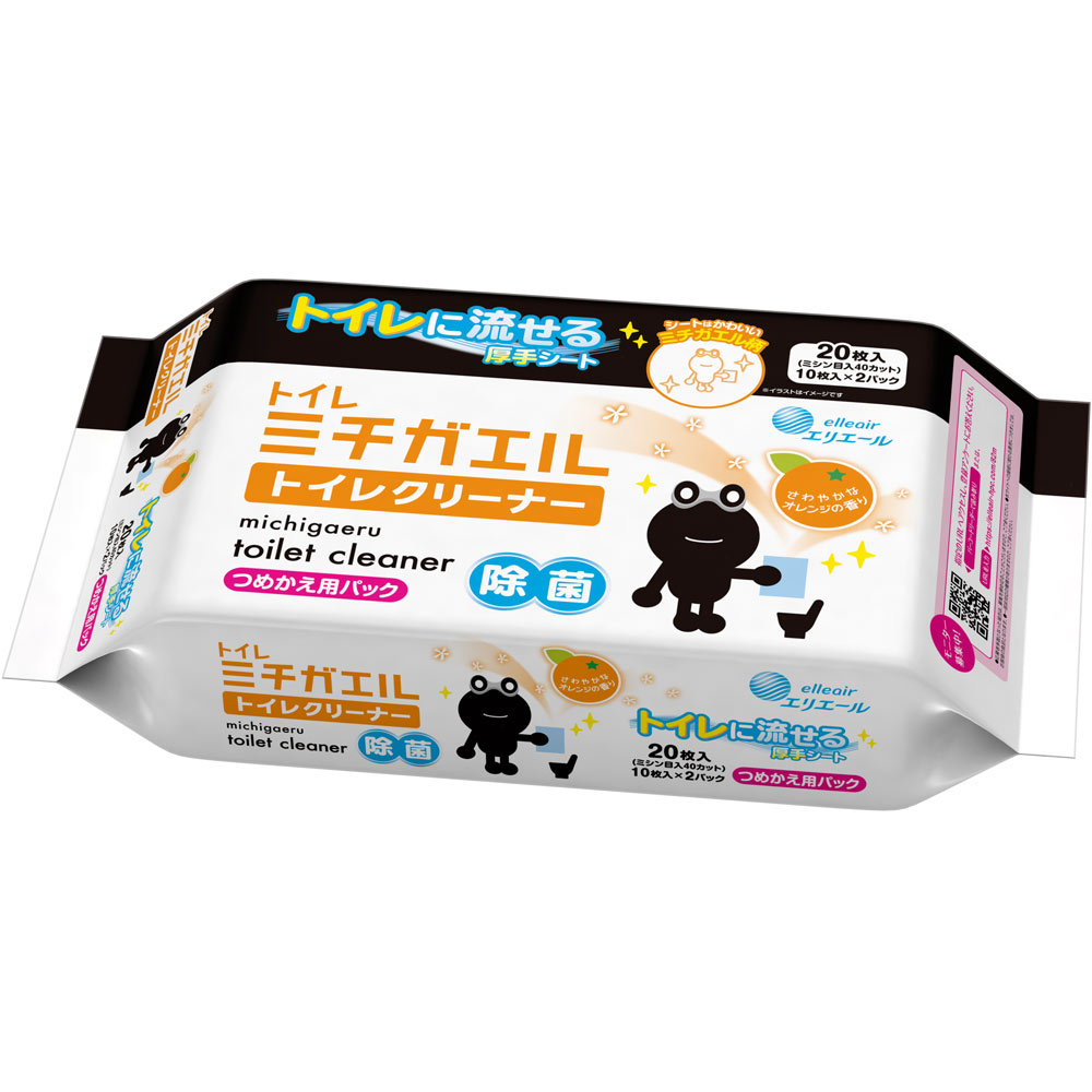 大王製紙 エリエールミチガエルトイレクリーナーつめかえ用 １０枚×２Ｐ