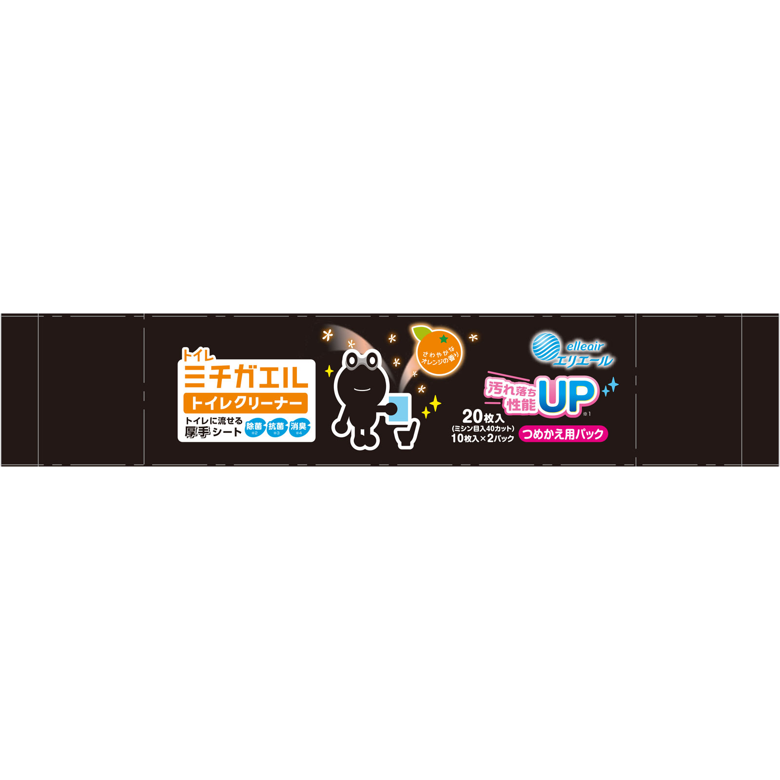 エリエールミチガエルトイレクリーナーつめかえ用 10枚×2P 大王製紙