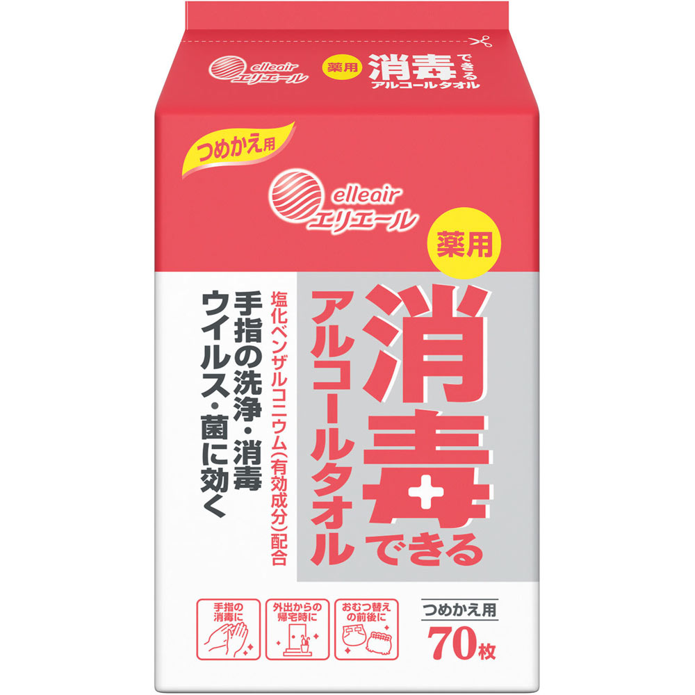 エリエール 消毒できるアルコールタオル つめかえ用 | マツキヨ