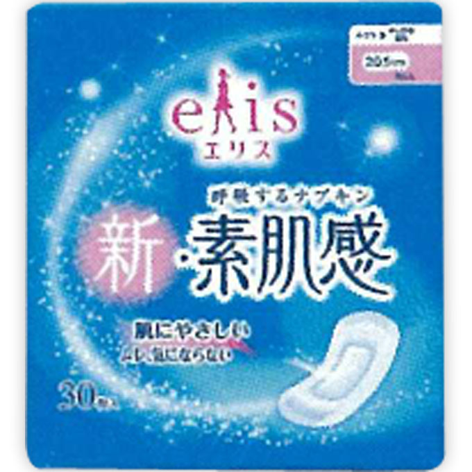 エリス 新・素肌感 （ふつう～多い日の昼用）羽なし ３０枚 大王製紙 (医薬部外品)