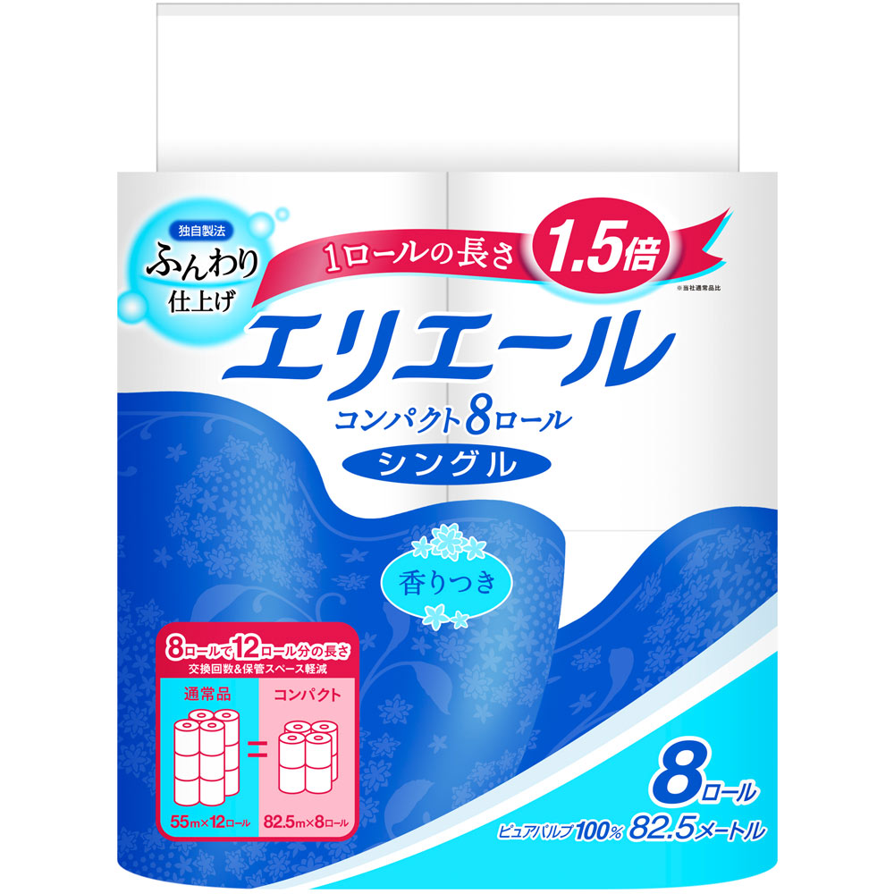 エリエール トイレットティシュー コンパクト（シングル） ８ＲＳ 大王製紙