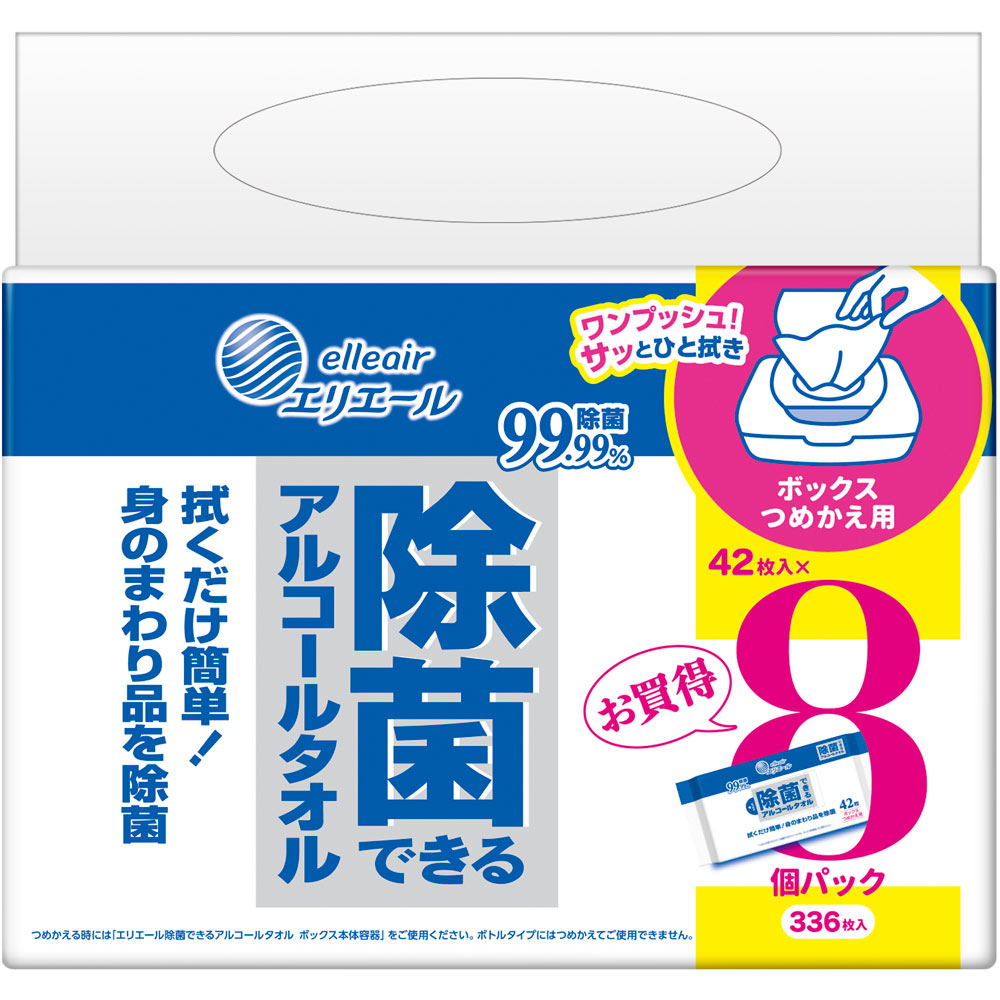 エリエール　除菌できるアルコール　ボックス替 ４２枚ｘ８Ｐ【替え】 大王製紙