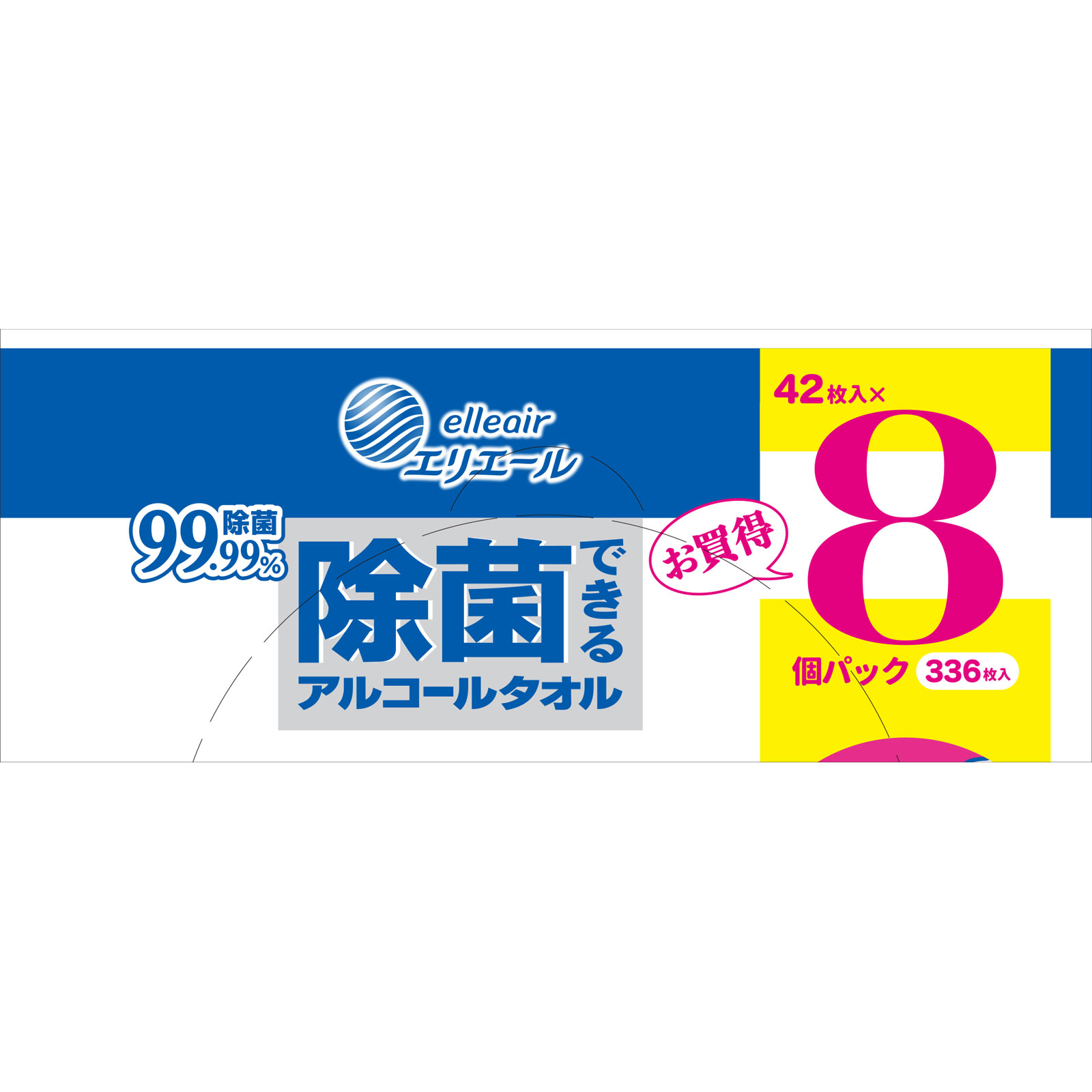 エリエール　除菌できるアルコール　ボックス替 ４２枚ｘ８Ｐ【替え】 大王製紙