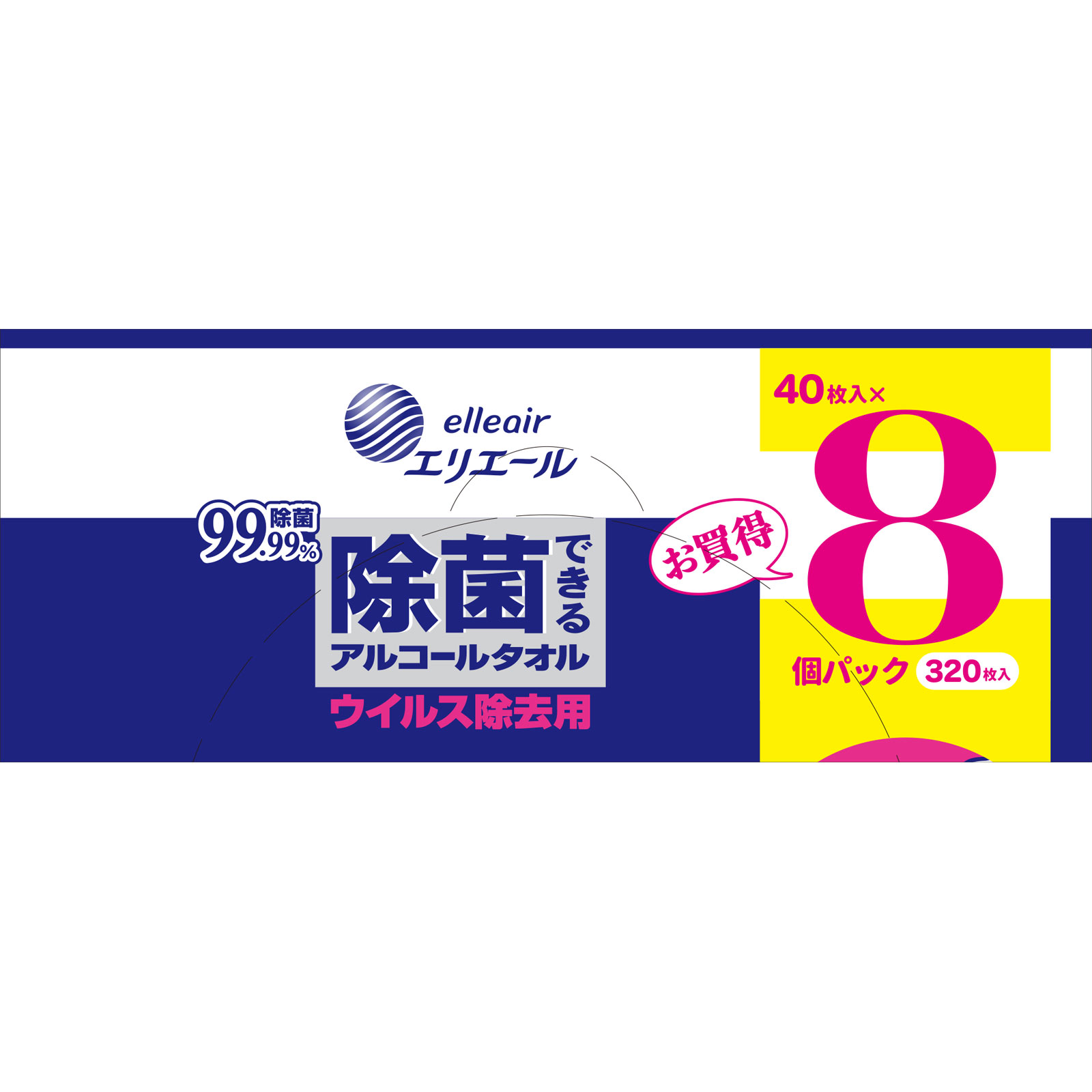 エリエール 除菌・ウイルス除去用 ボックス替 40枚x8P【替え】 大王製紙