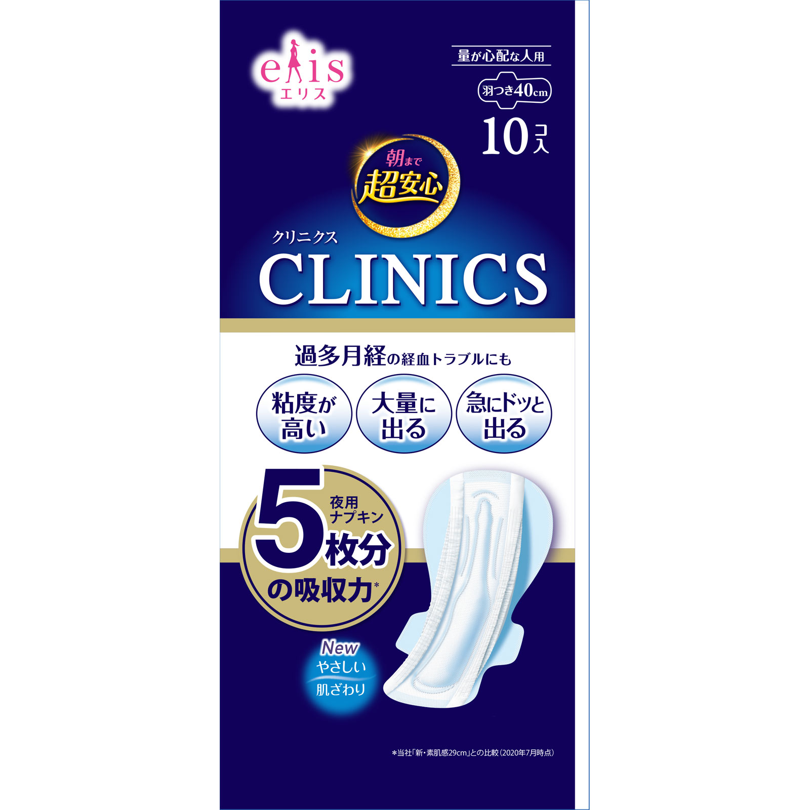 エリス 朝まで超安心 クリニクス （量が心配な人用）羽つき １０枚 大王製紙 (医薬部外品)