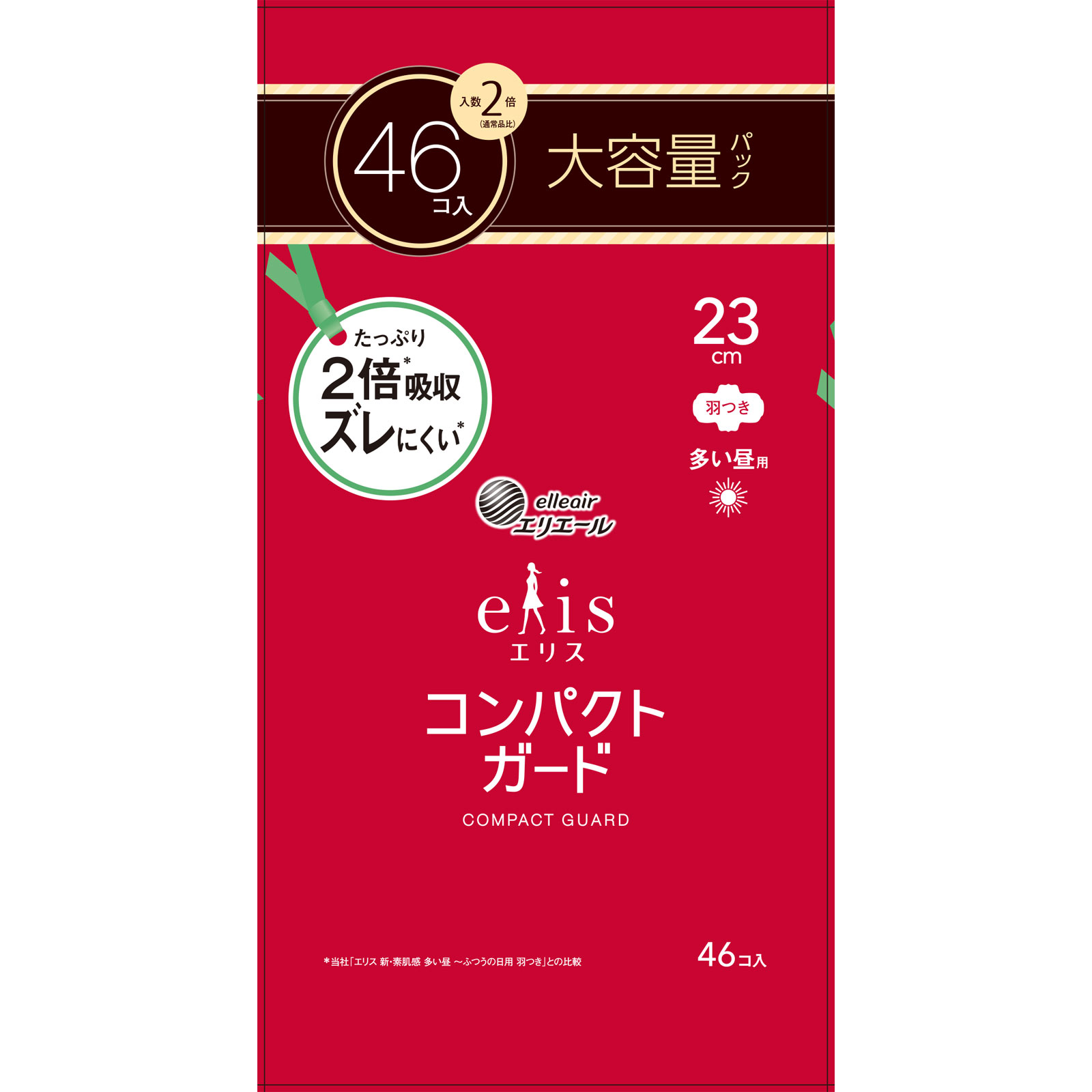 エリスコンパクトガード（多い昼用）羽つき ４６枚 大王製紙 (医薬部外品)