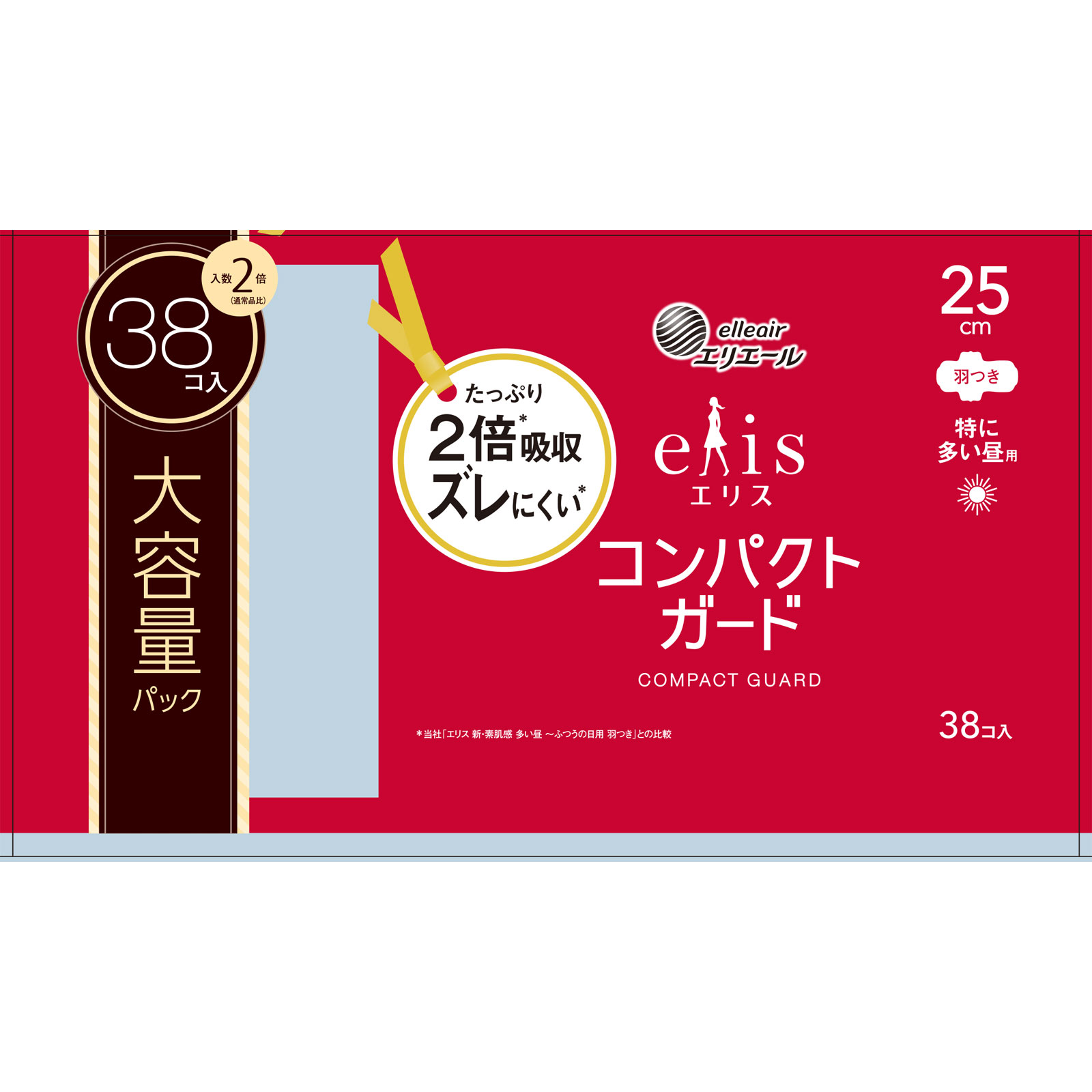エリスコンパクトガード（特に多い昼用）羽つき ３８枚 大王製紙 (医薬部外品)