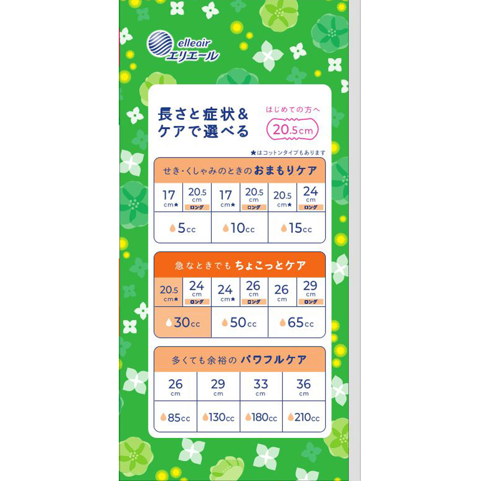 エリス ナチュラコットン吸水ナプキン ３０ｃｃ ２２枚 大王製紙 (医薬部外品)