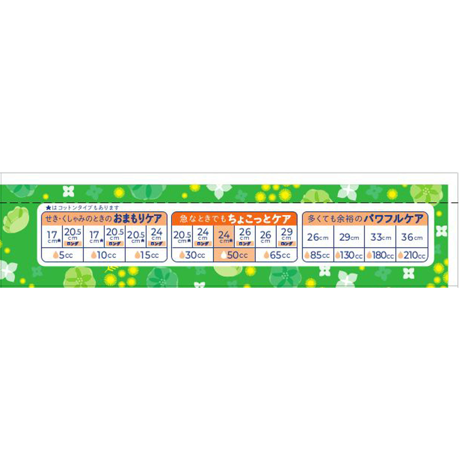 エリス ナチュラコットン吸水ナプキン ２４ｃｍ５０ｃｃ １８枚 大王製紙 (医薬部外品)