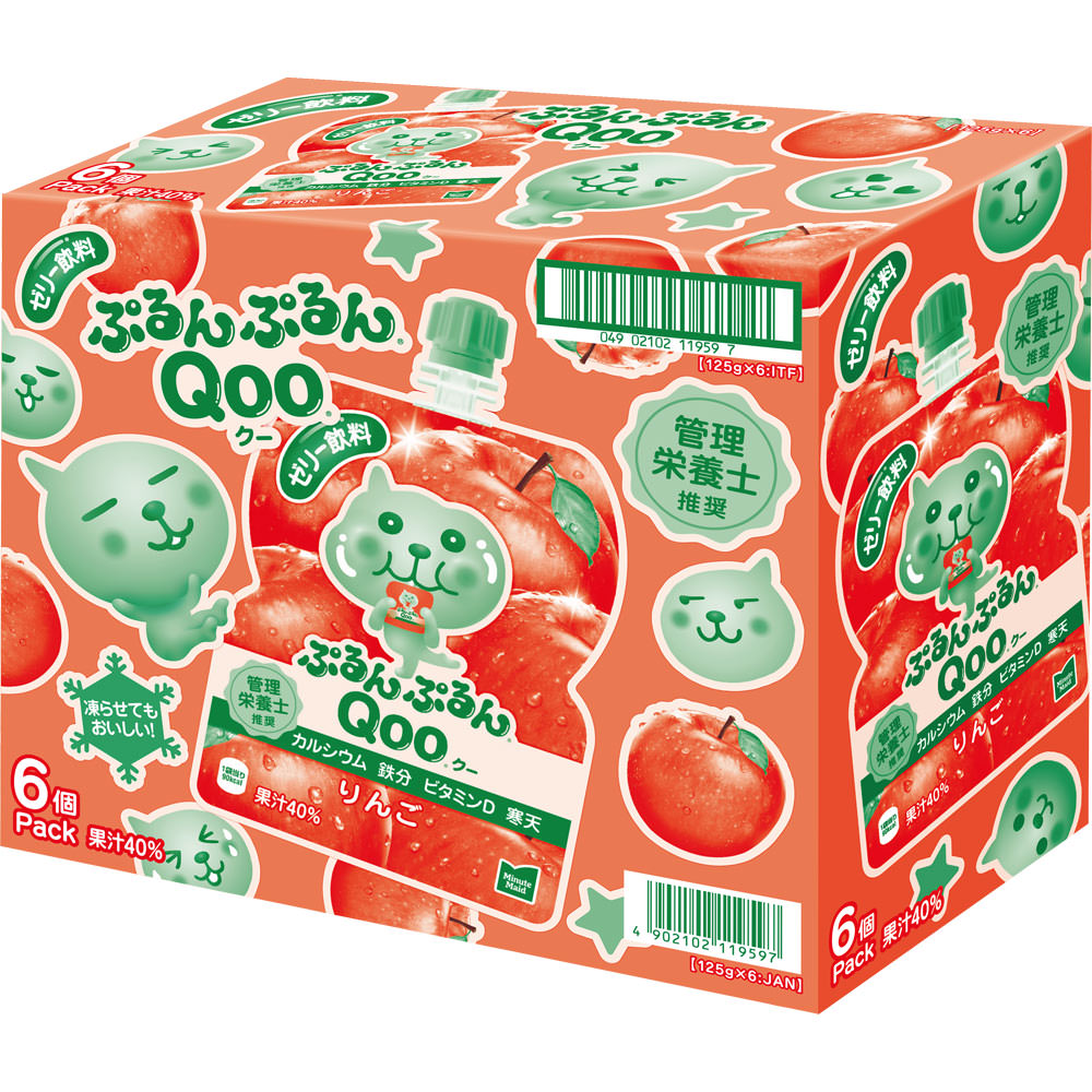 ミニッツメイド ぷるんぷるんＱｏｏ（クー） りんご ケース １２５Ｇ×６ 日本コカ・コーラ