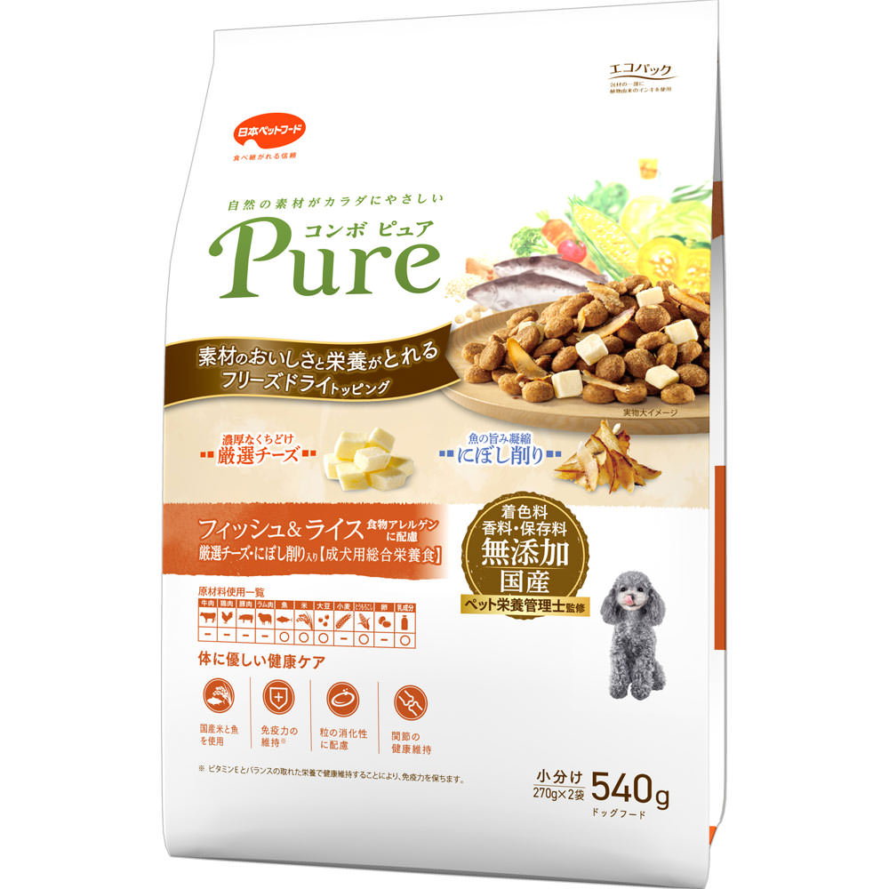 コンボ ピュア ドッグ フィッシュ＆ライス ５４０ｇ 日本ペットフード