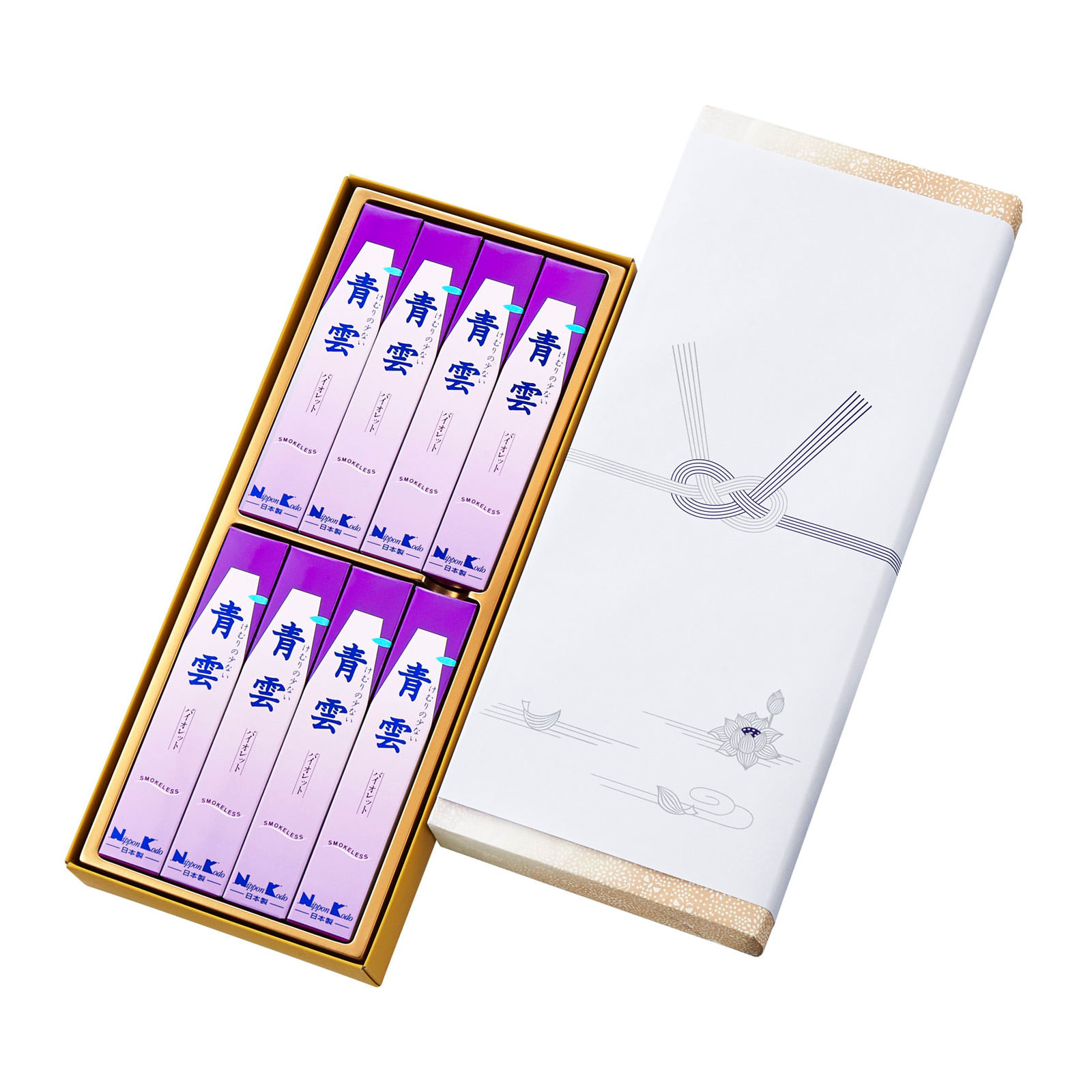 青雲バイオレット進物８入　化粧袋 ５４０ｇ 日本香堂