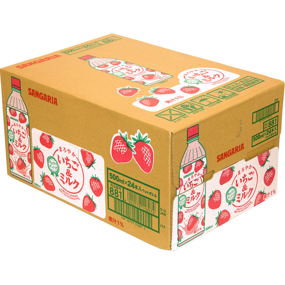 まろやかいちご＆ミルク ケース ５００ｍｌ×２４ 日本サンガリア・ベバレッジカンパニー