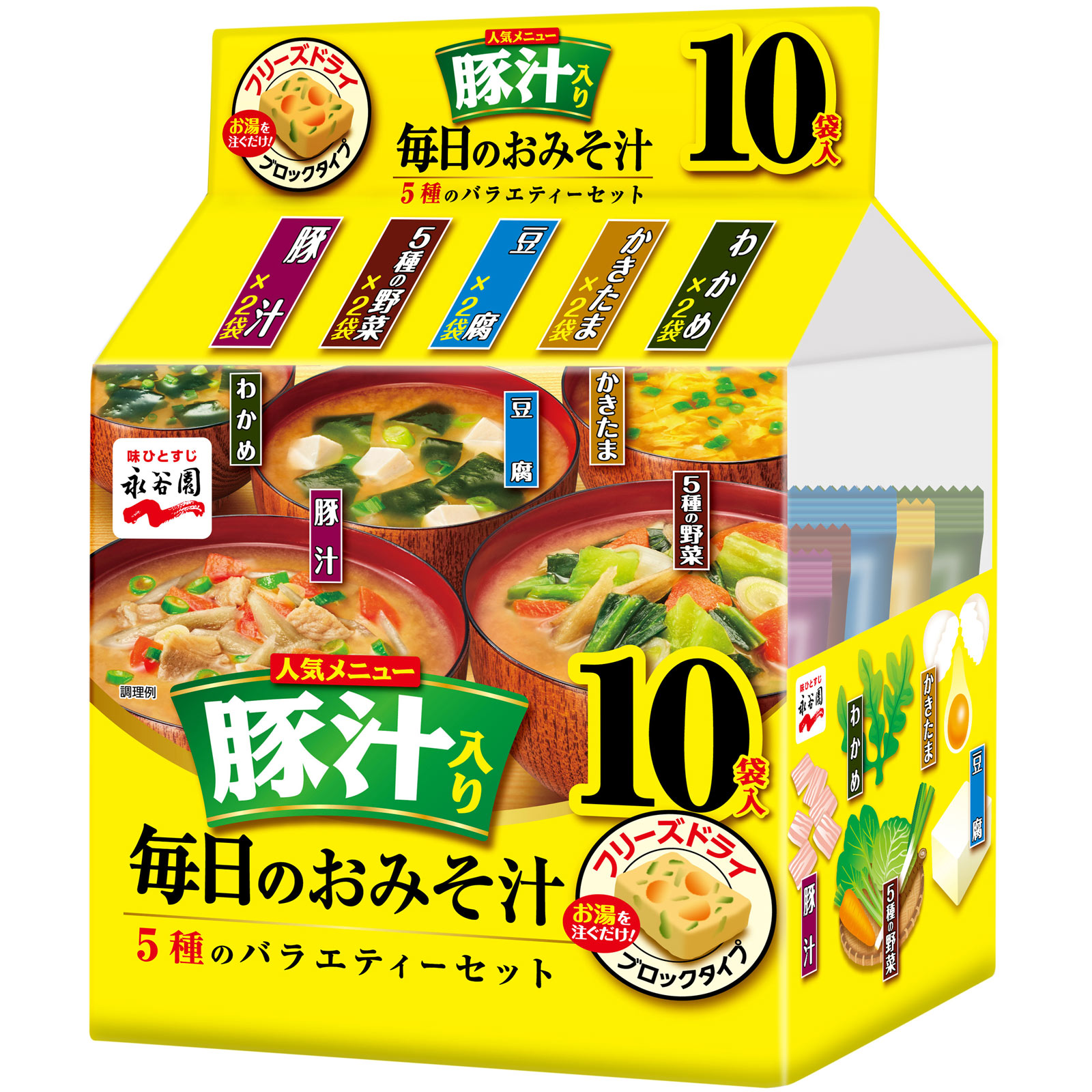 毎日のおみそ汁 豚汁入り ５種のバラエティー１０袋 ６２ｇ 永谷園