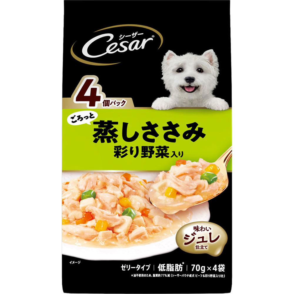 シーザー 蒸しささみ 彩り野菜 ７０ｇ×４ マ－スジヤパンリミテッド