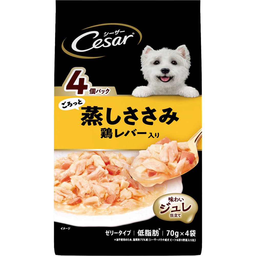 シーザー　蒸しささみ鶏レバー ７０ｇ×４ マ－スジヤパンリミテッド