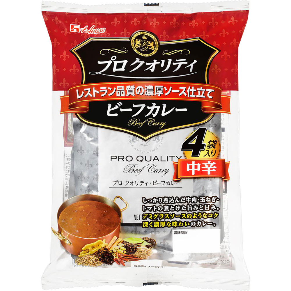プロ クオリティー ビーフカレー中辛 １７０ｇ×４ ハウス食品